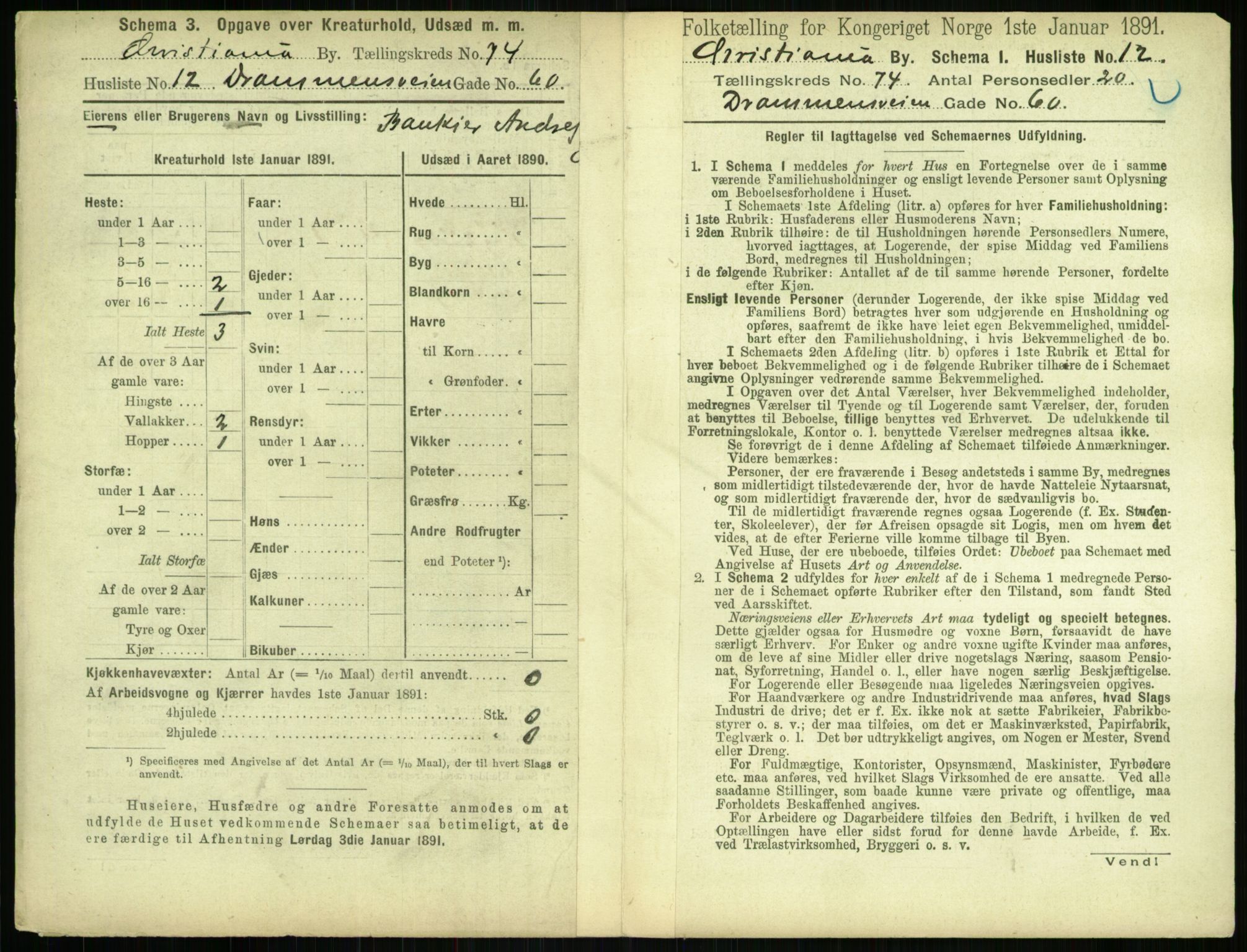 RA, 1891 census for 0301 Kristiania, 1891, p. 39623