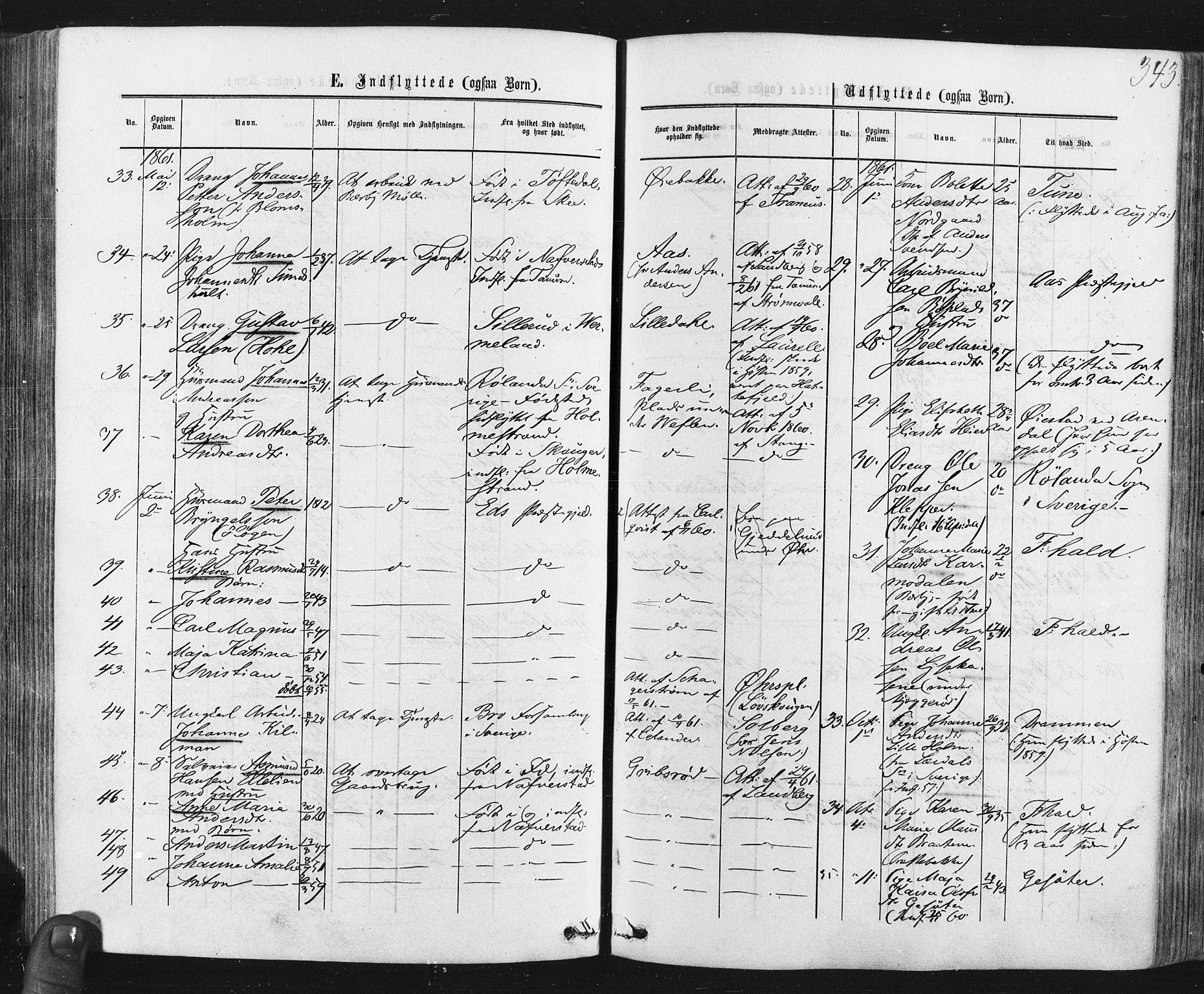 Idd prestekontor Kirkebøker, AV/SAO-A-10911/F/Fc/L0005: Parish register (official) no. III 5, 1861-1877, p. 343