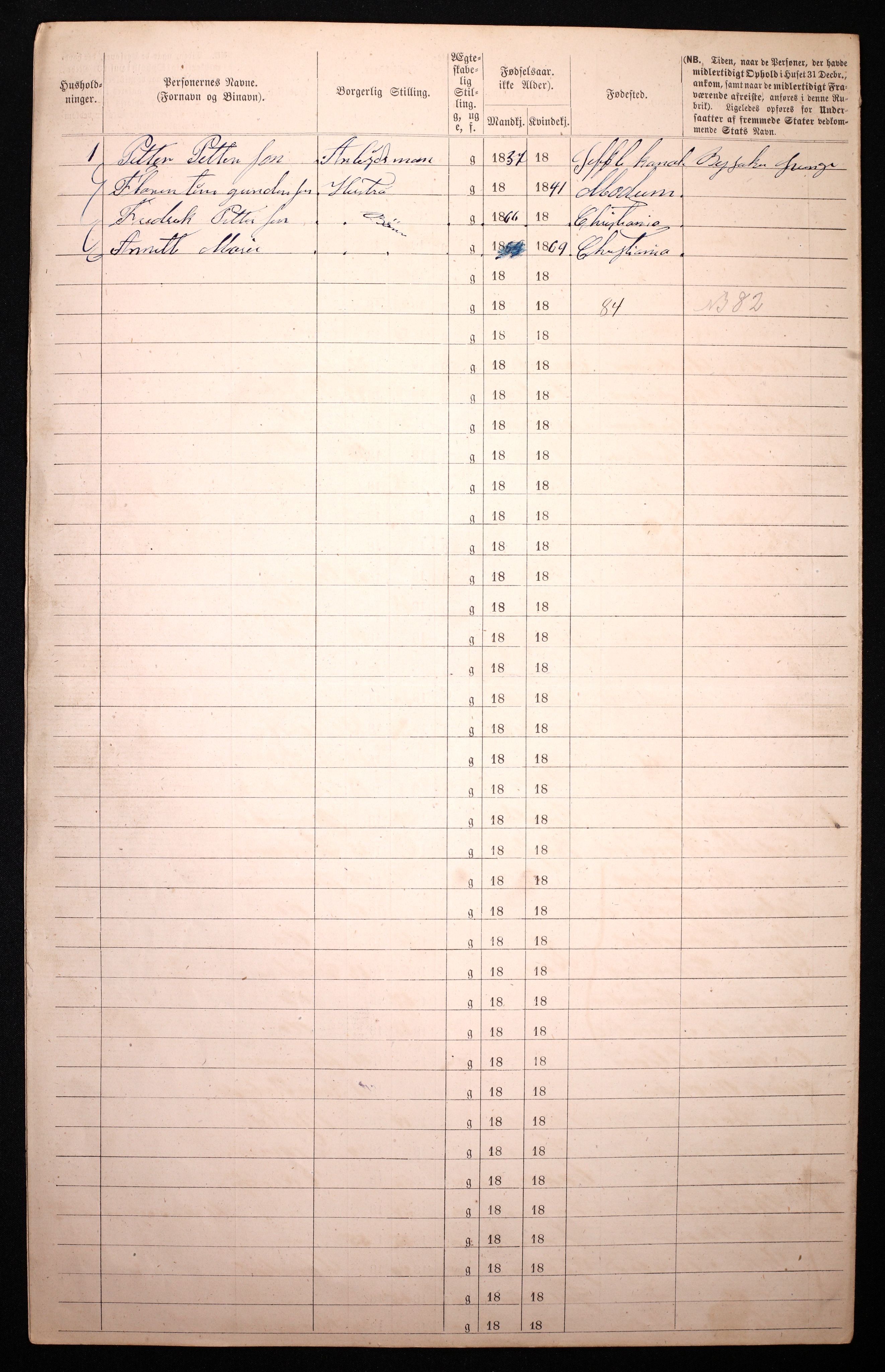 RA, 1870 census for 0301 Kristiania, 1870, p. 357