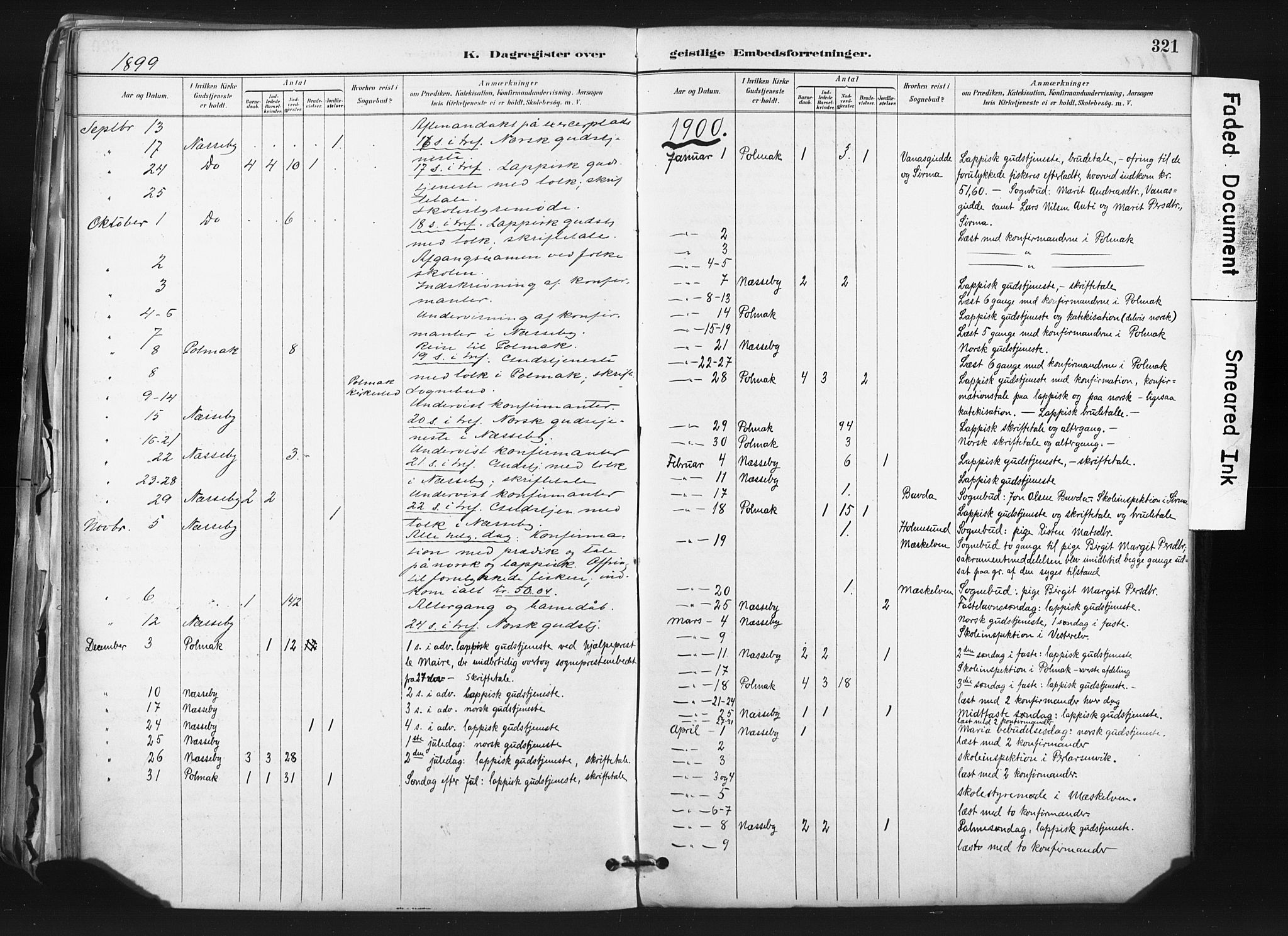 Nesseby sokneprestkontor, AV/SATØ-S-1330/H/Ha/L0006kirke: Parish register (official) no. 6, 1885-1985, p. 321