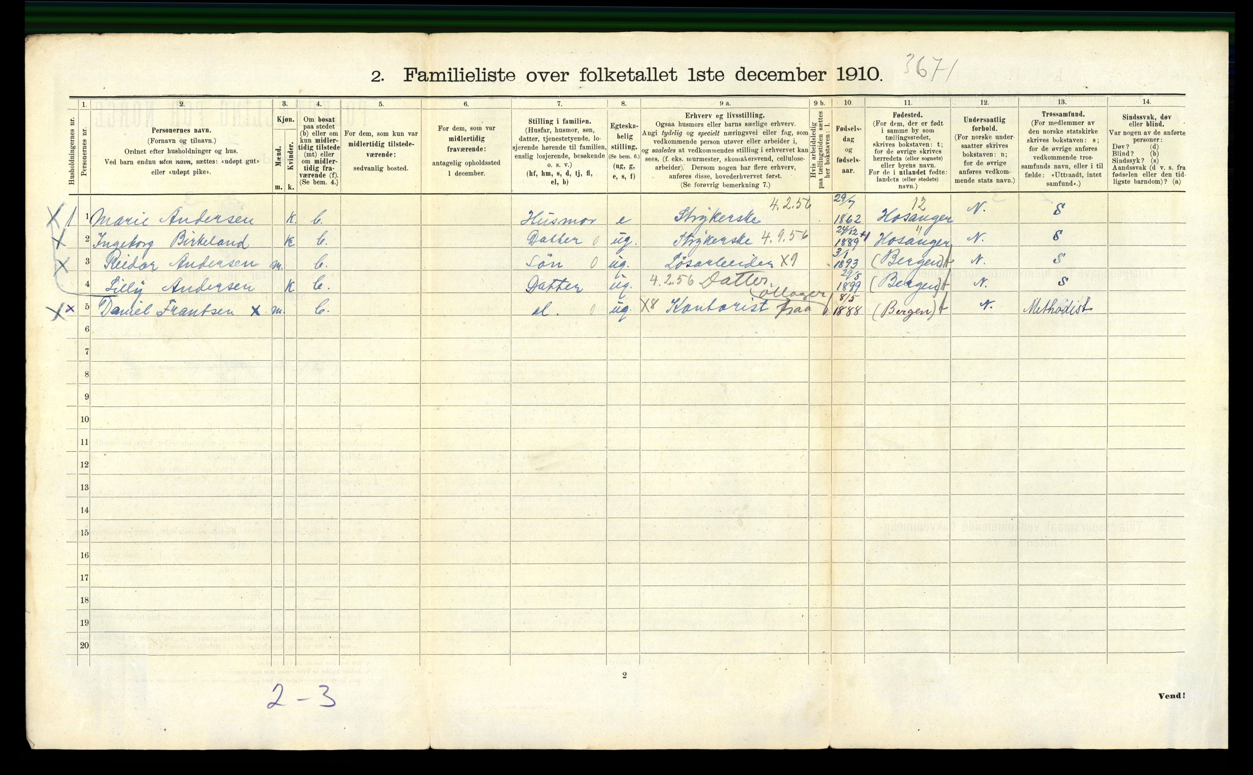 RA, 1910 census for Bergen, 1910, p. 19046