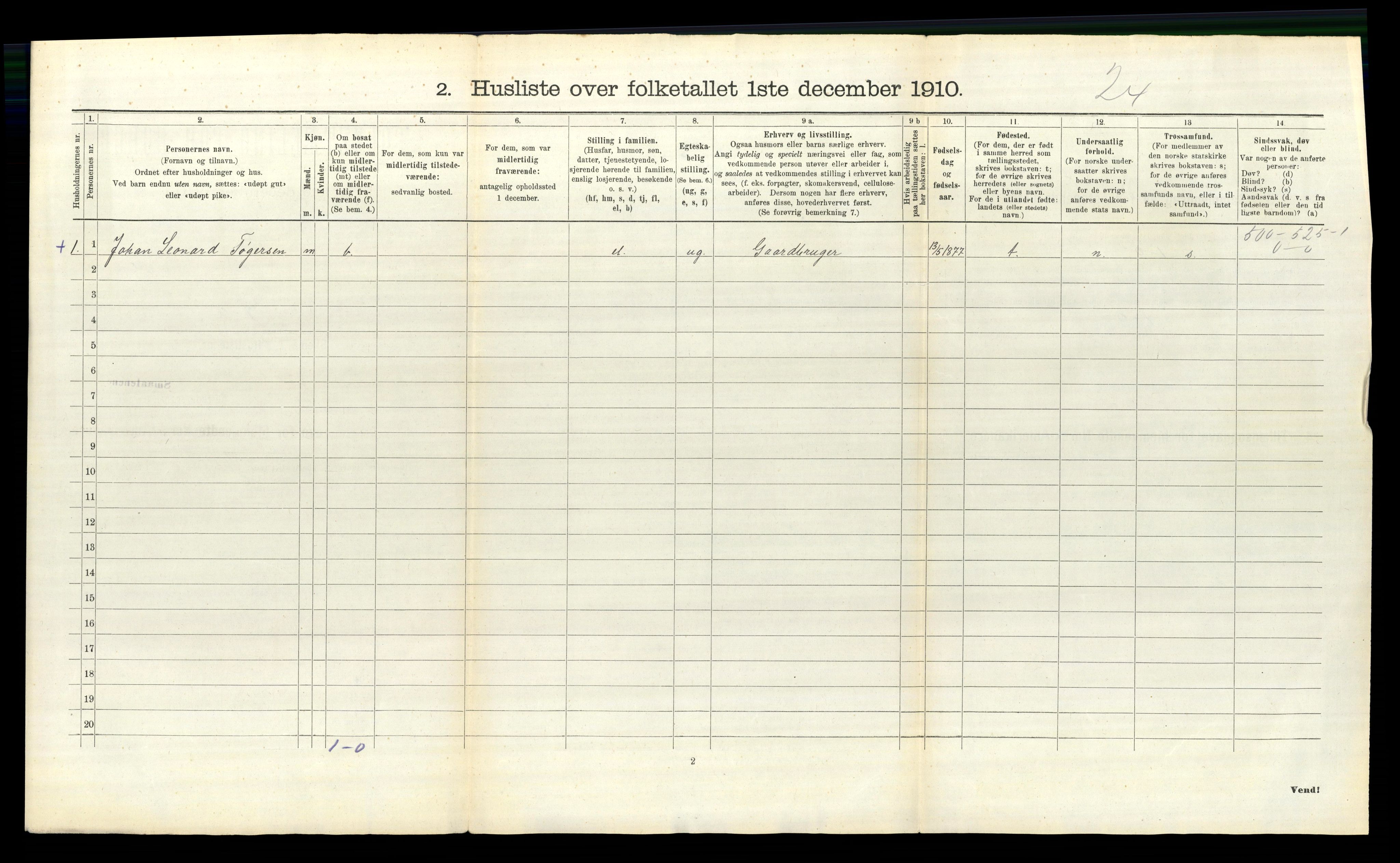 RA, 1910 census for Berg, 1910, p. 52