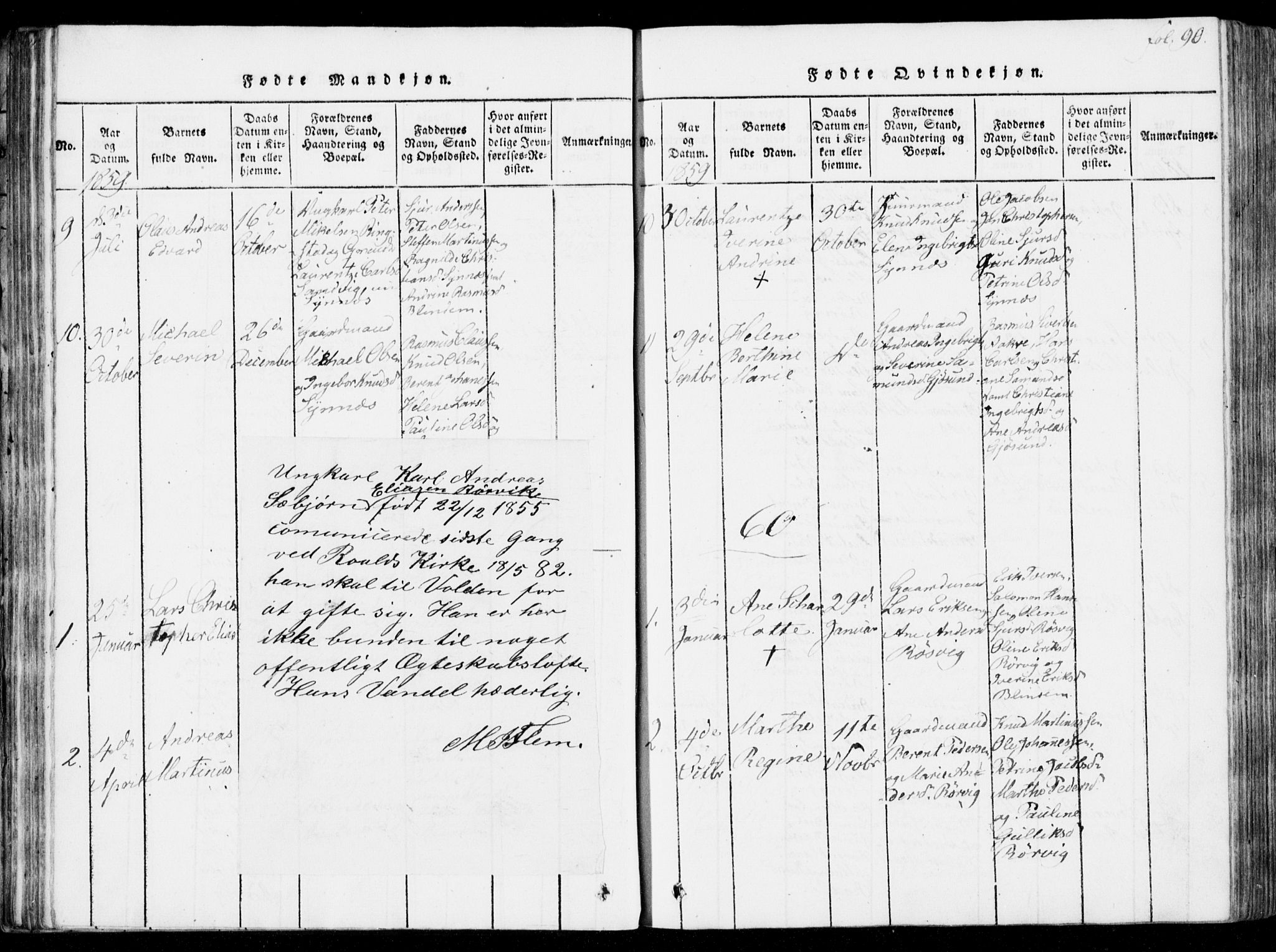 Ministerialprotokoller, klokkerbøker og fødselsregistre - Møre og Romsdal, SAT/A-1454/537/L0517: Parish register (official) no. 537A01, 1818-1862, p. 90