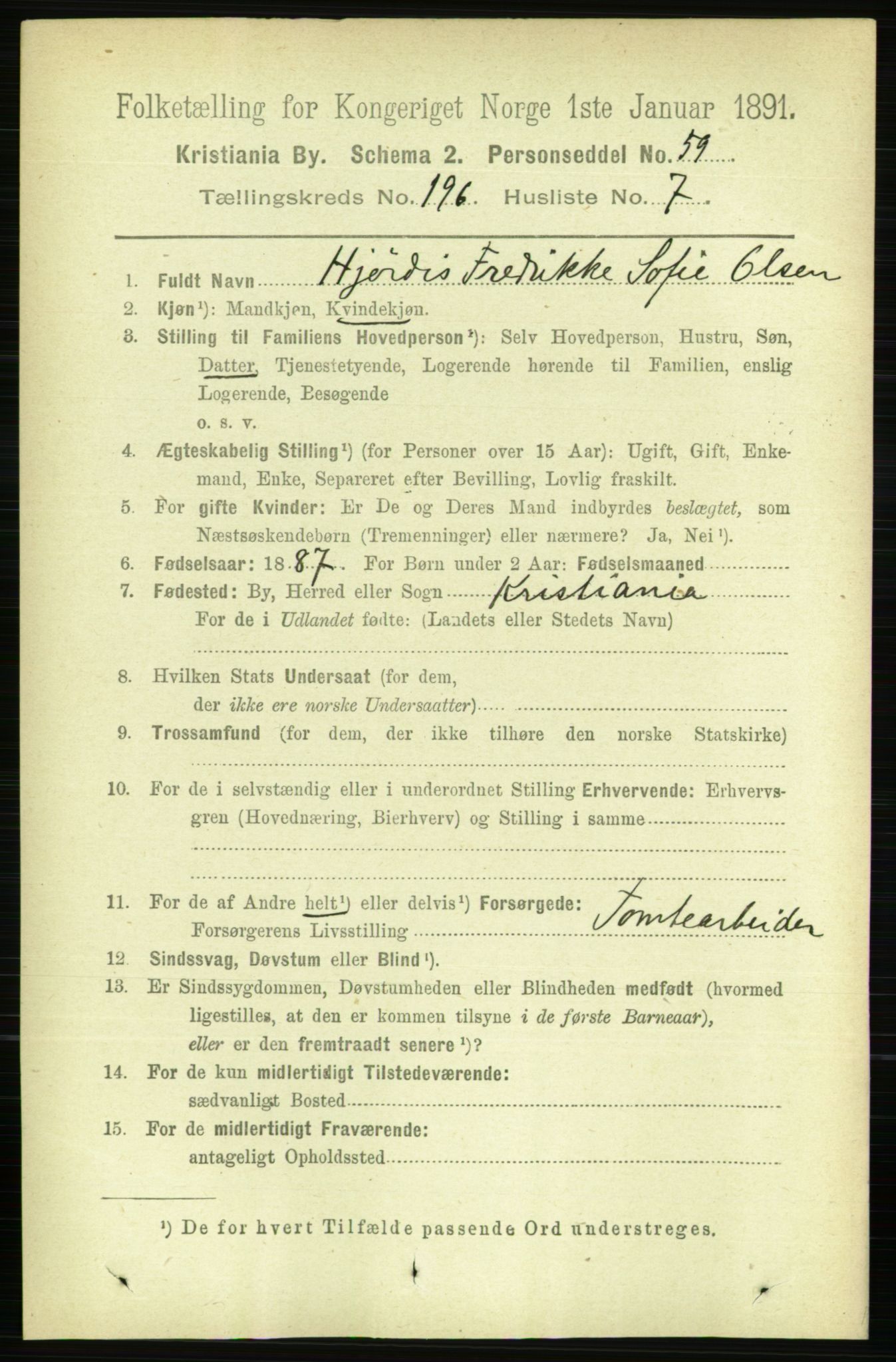 RA, 1891 census for 0301 Kristiania, 1891, p. 118515