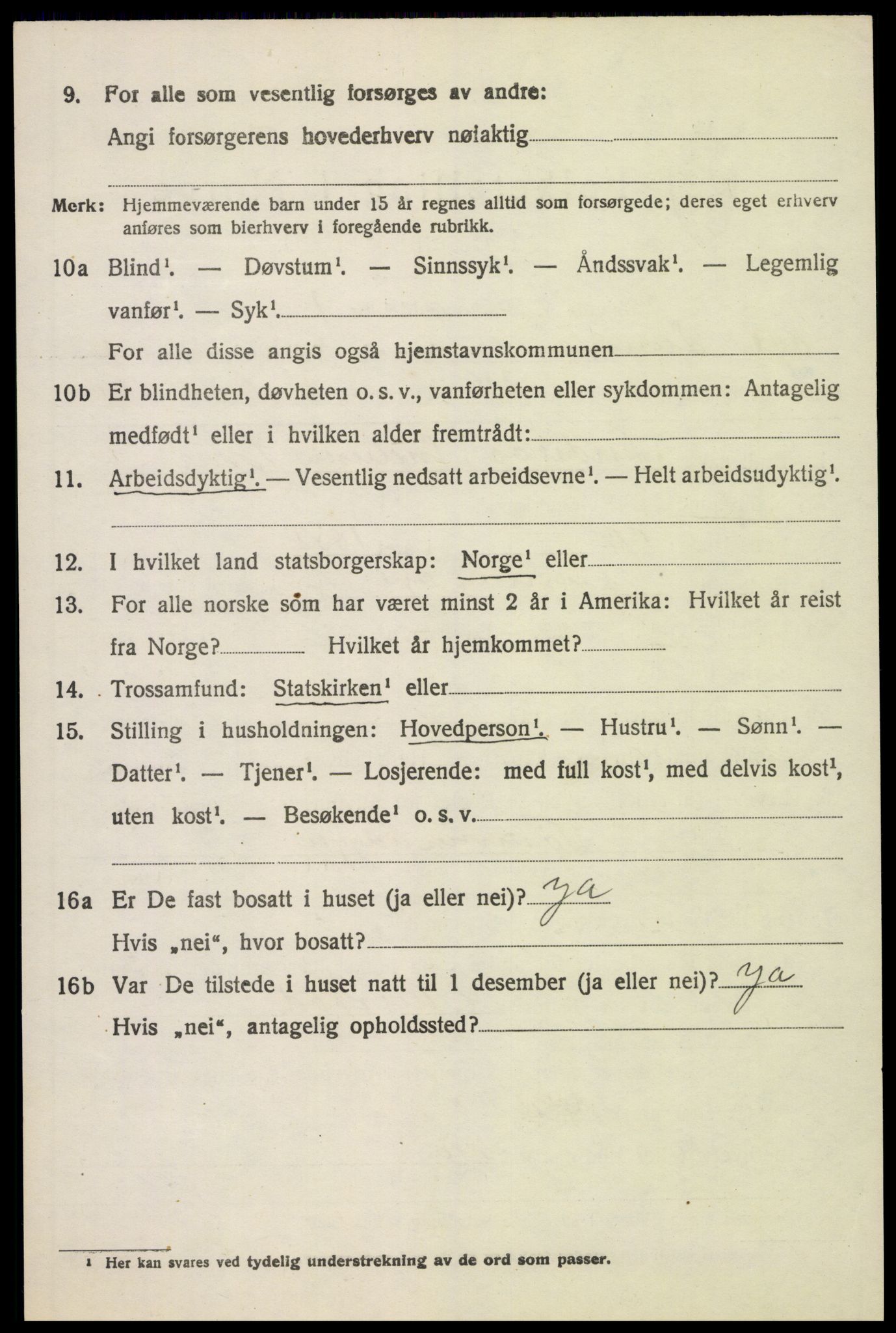 SAH, 1920 census for Lunner, 1920, p. 1912