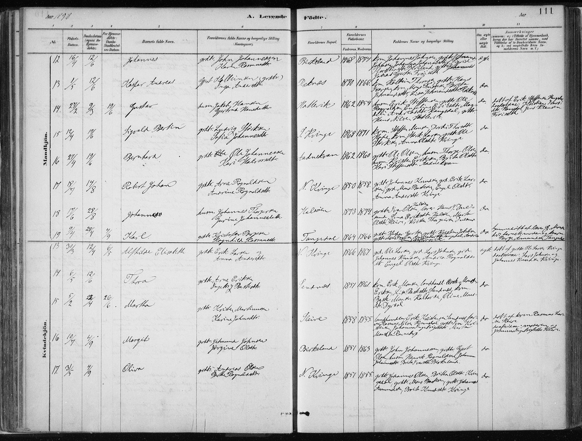 Masfjorden Sokneprestembete, AV/SAB-A-77001: Parish register (official) no. B  1, 1876-1899, p. 111