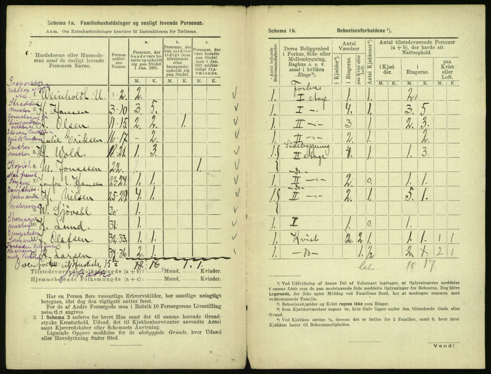 RA, 1891 census for 0301 Kristiania, 1891, p. 1208