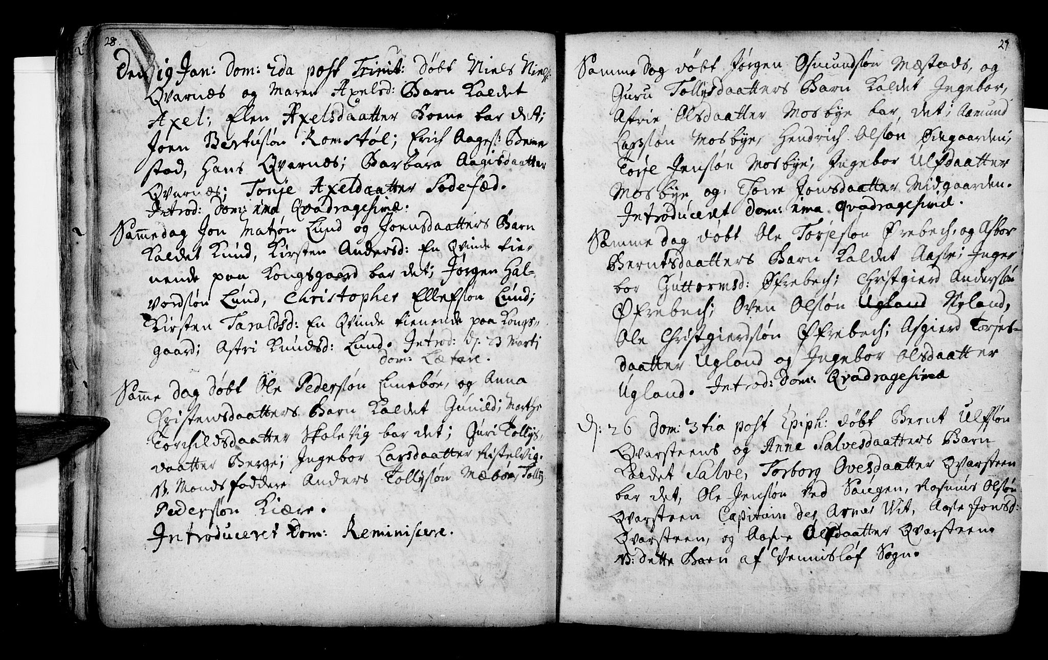 Oddernes sokneprestkontor, SAK/1111-0033/F/Fa/Faa/L0002: Parish register (official) no. A 2, 1719-1764, p. 28-29