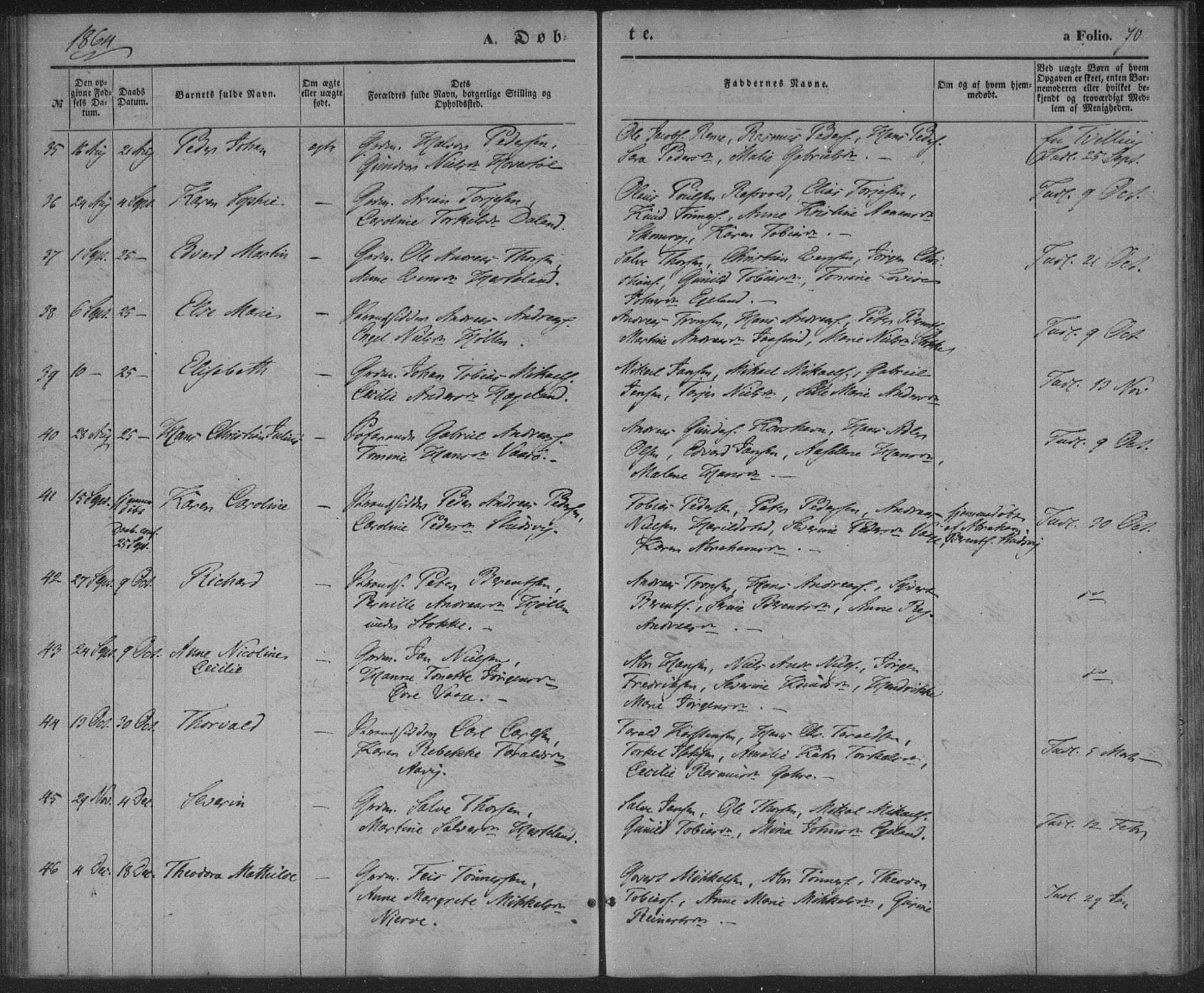 Sør-Audnedal sokneprestkontor, AV/SAK-1111-0039/F/Fa/Faa/L0002: Parish register (official) no. A 2, 1848-1867, p. 70