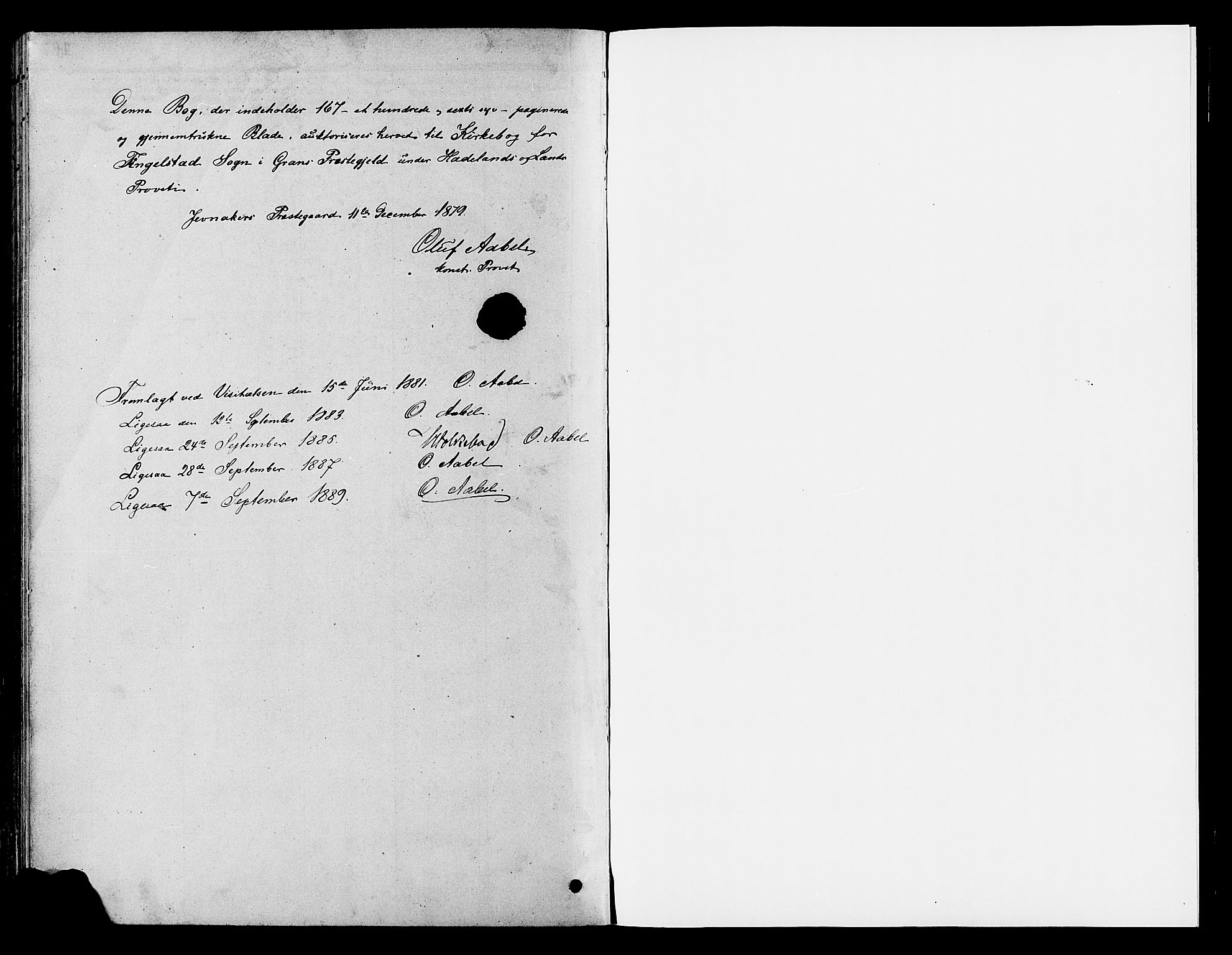 Gran prestekontor, SAH/PREST-112/H/Ha/Haa/L0016: Parish register (official) no. 16, 1880-1888