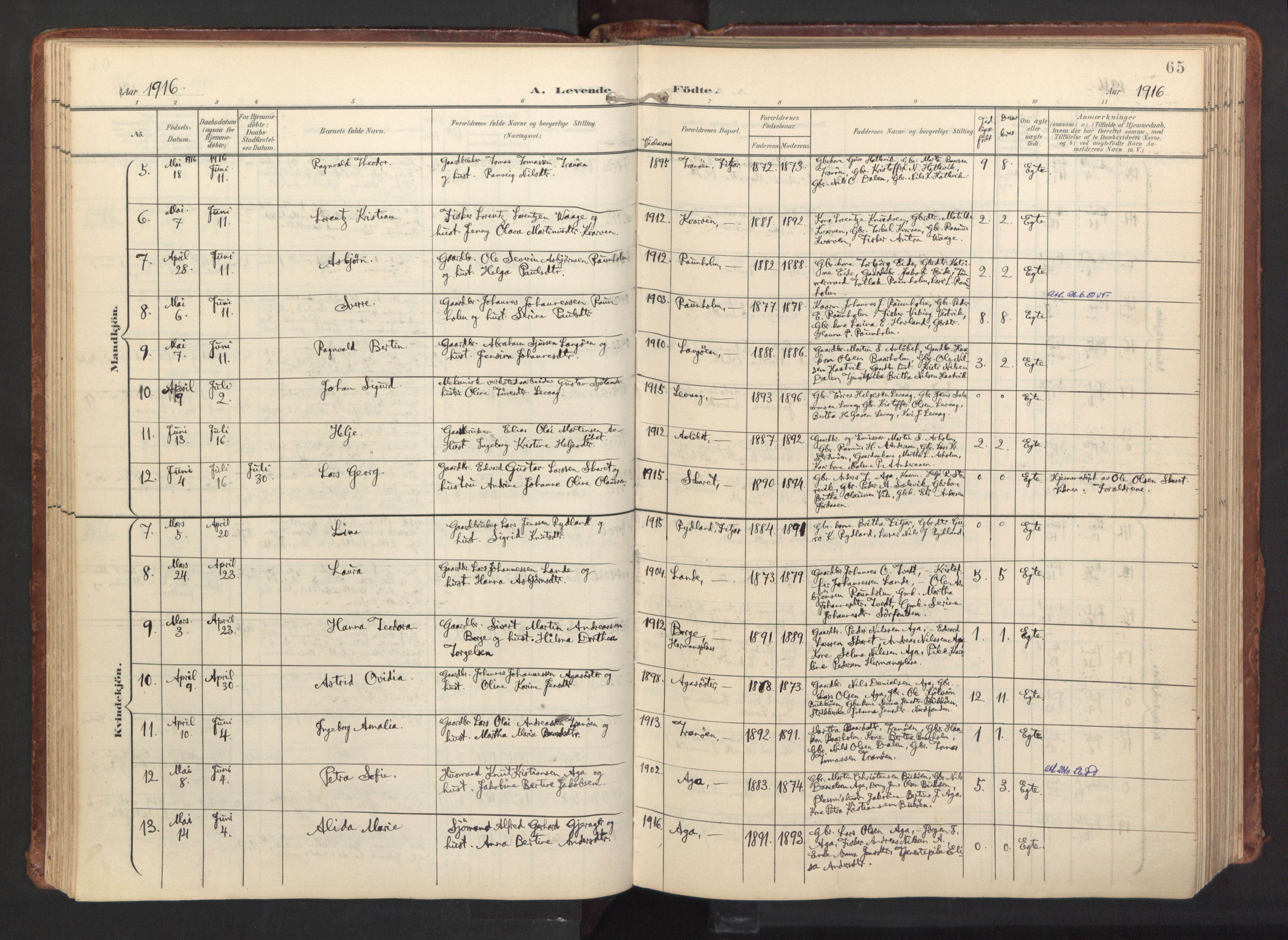 Fitjar sokneprestembete, AV/SAB-A-99926: Parish register (official) no. A 3, 1900-1918, p. 65