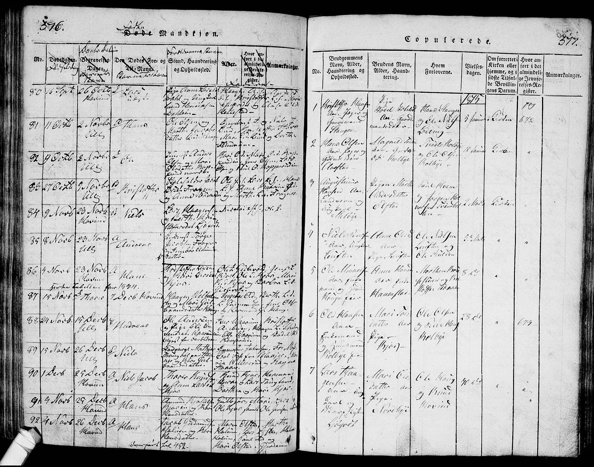 Ullensaker prestekontor Kirkebøker, SAO/A-10236a/G/Ga/L0001: Parish register (copy) no. I 1, 1815-1835, p. 376
