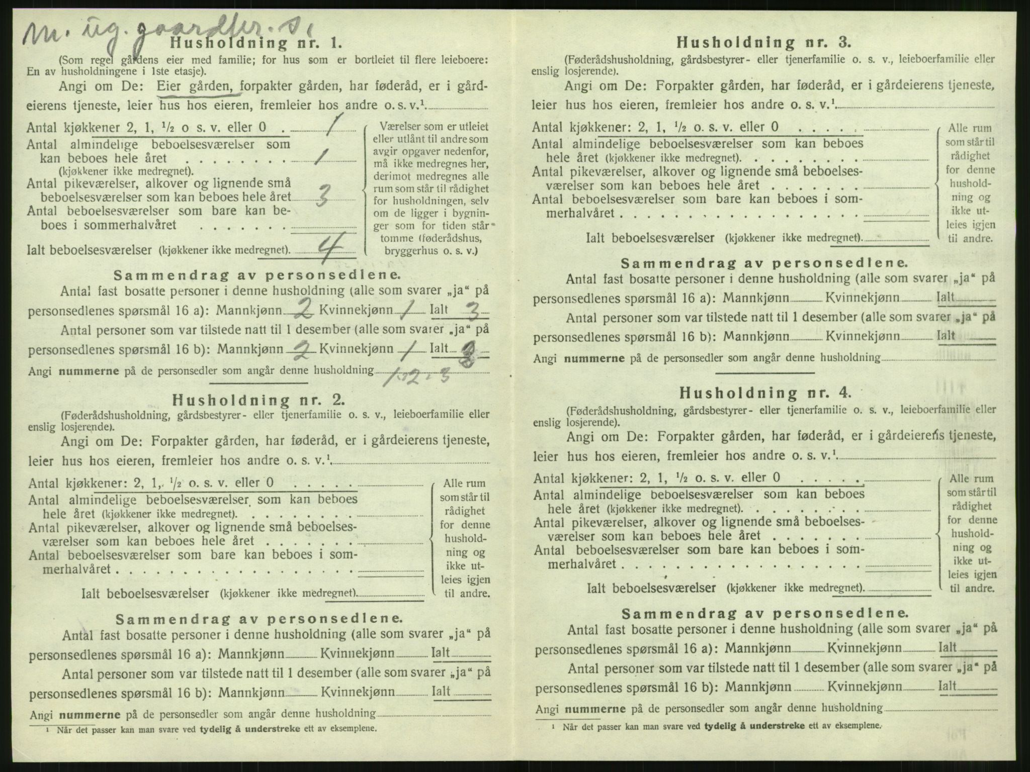 SAT, 1920 census for Tjøtta, 1920, p. 172