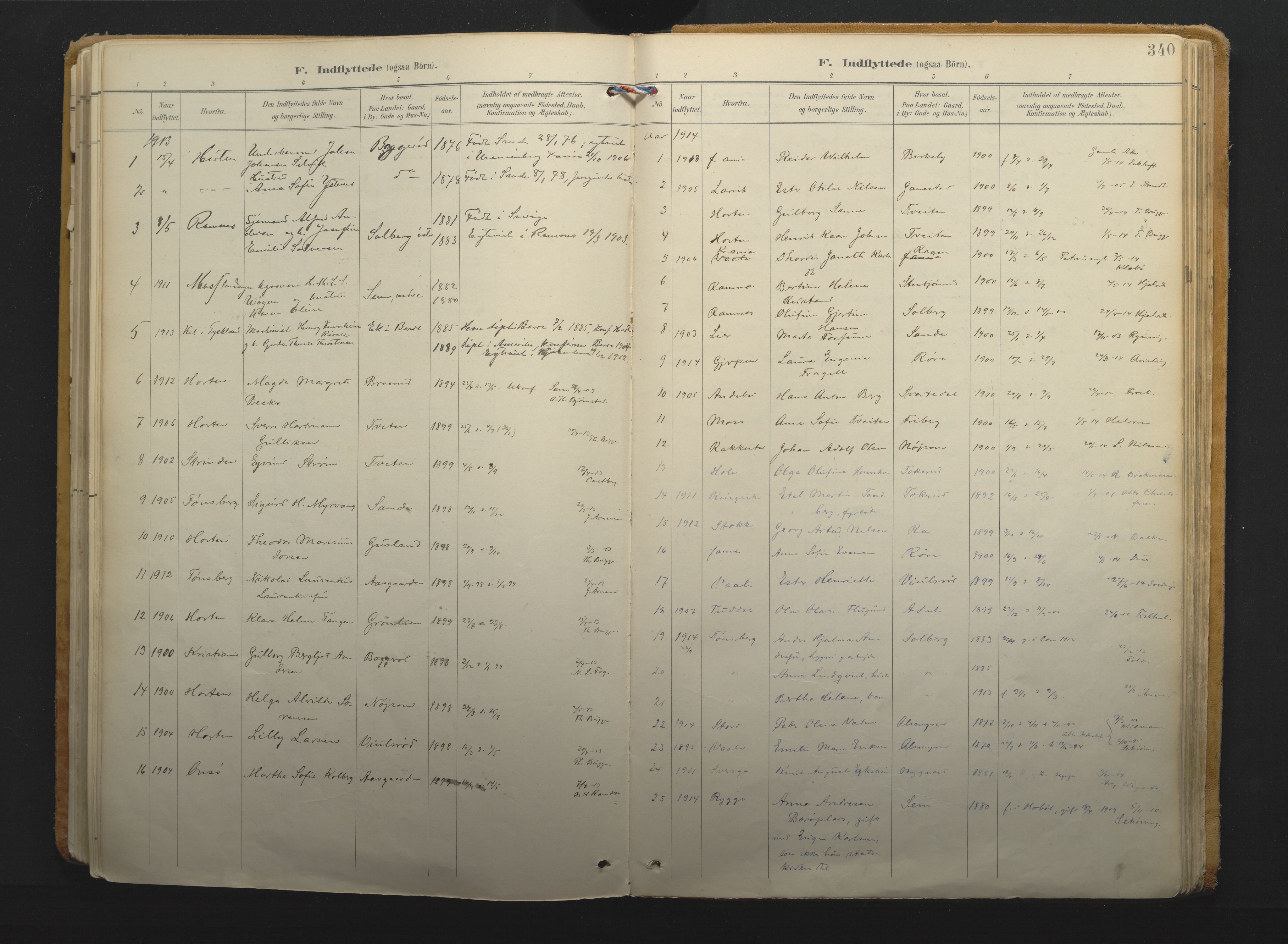 Borre kirkebøker, AV/SAKO-A-338/F/Fa/L0011: Parish register (official) no. I 11, 1897-1921, p. 340