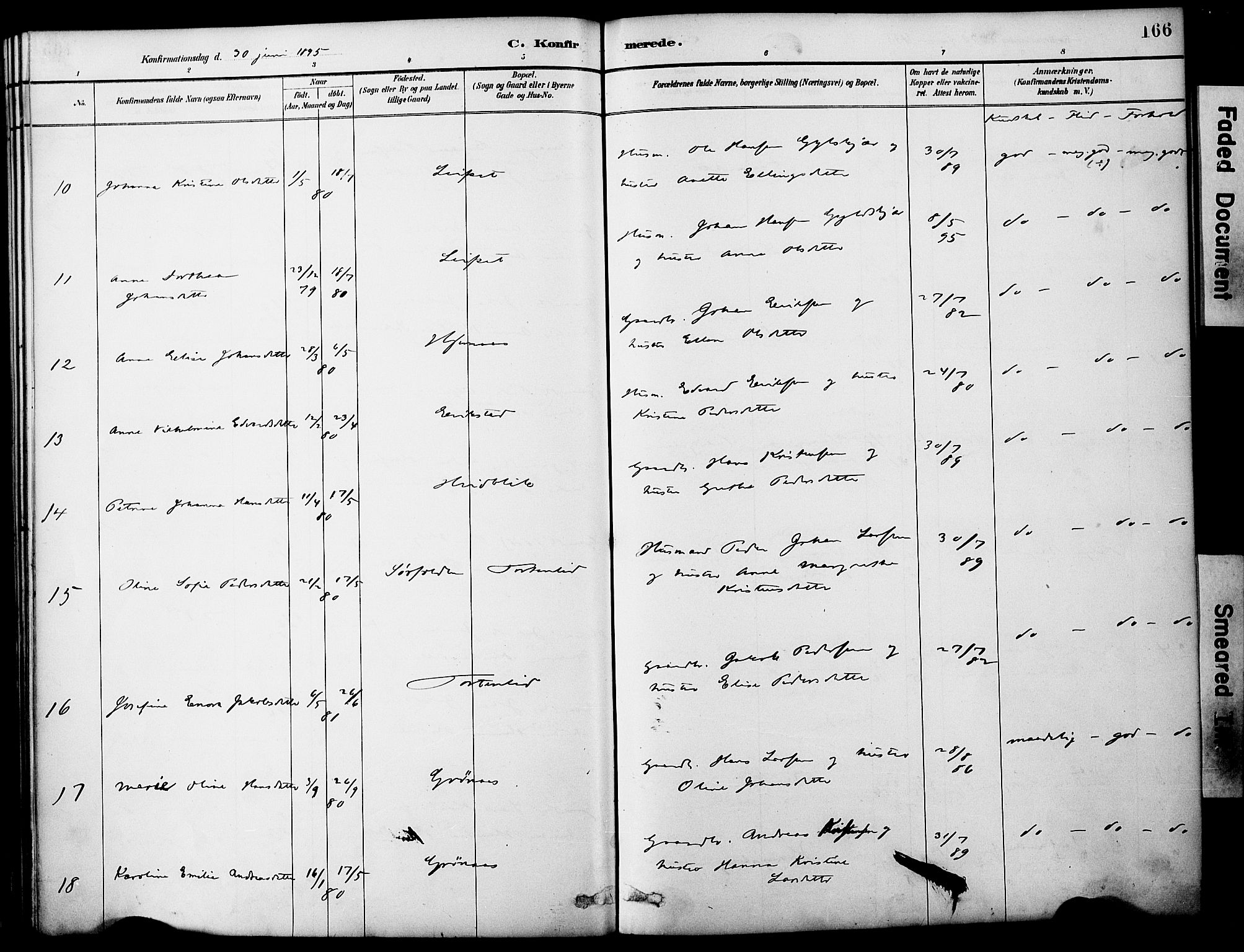 Ministerialprotokoller, klokkerbøker og fødselsregistre - Nordland, AV/SAT-A-1459/849/L0690: Parish register (official) no. 849A02, 1890-1897, p. 166