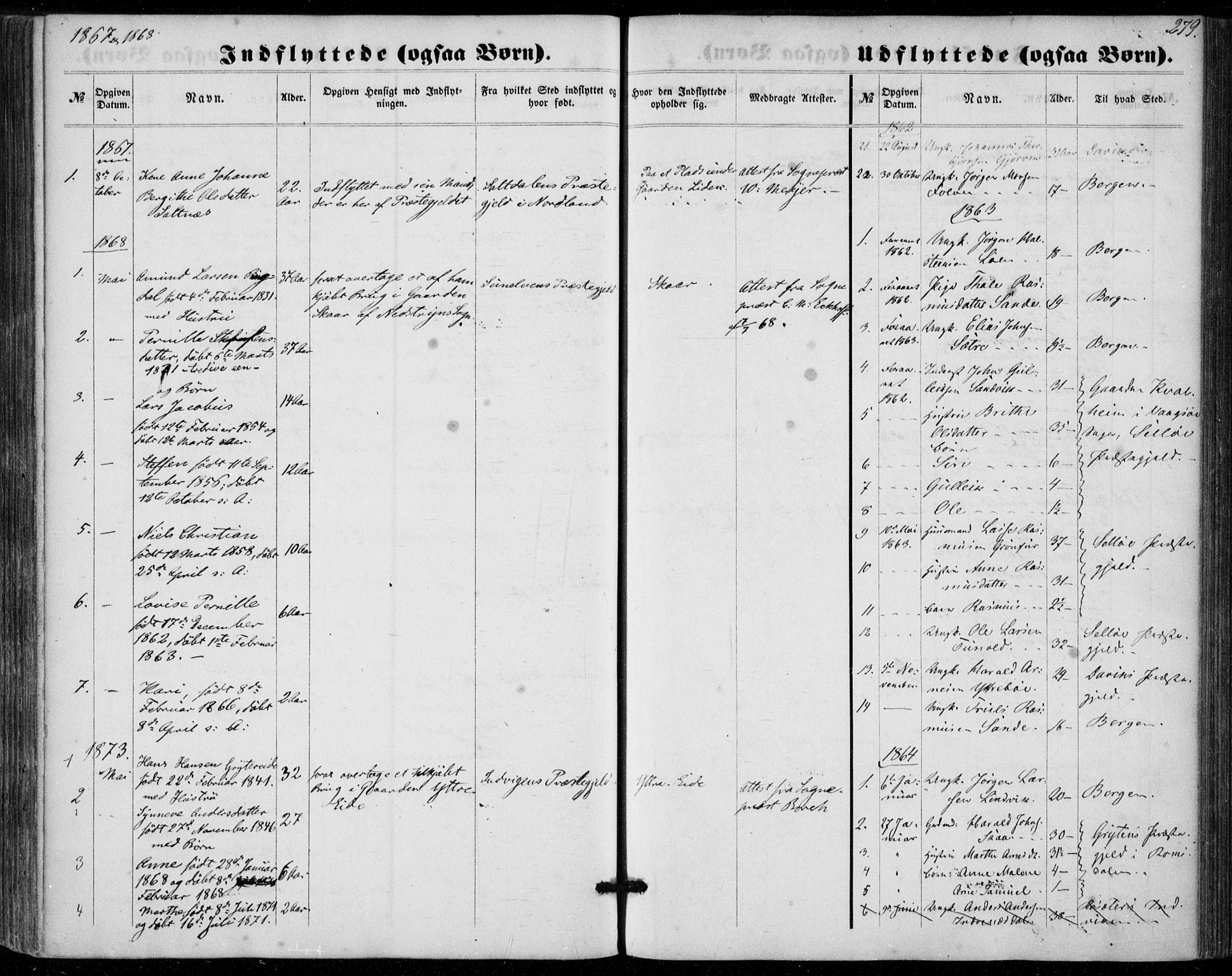 Stryn Sokneprestembete, AV/SAB-A-82501: Parish register (official) no. A 3, 1862-1877, p. 279