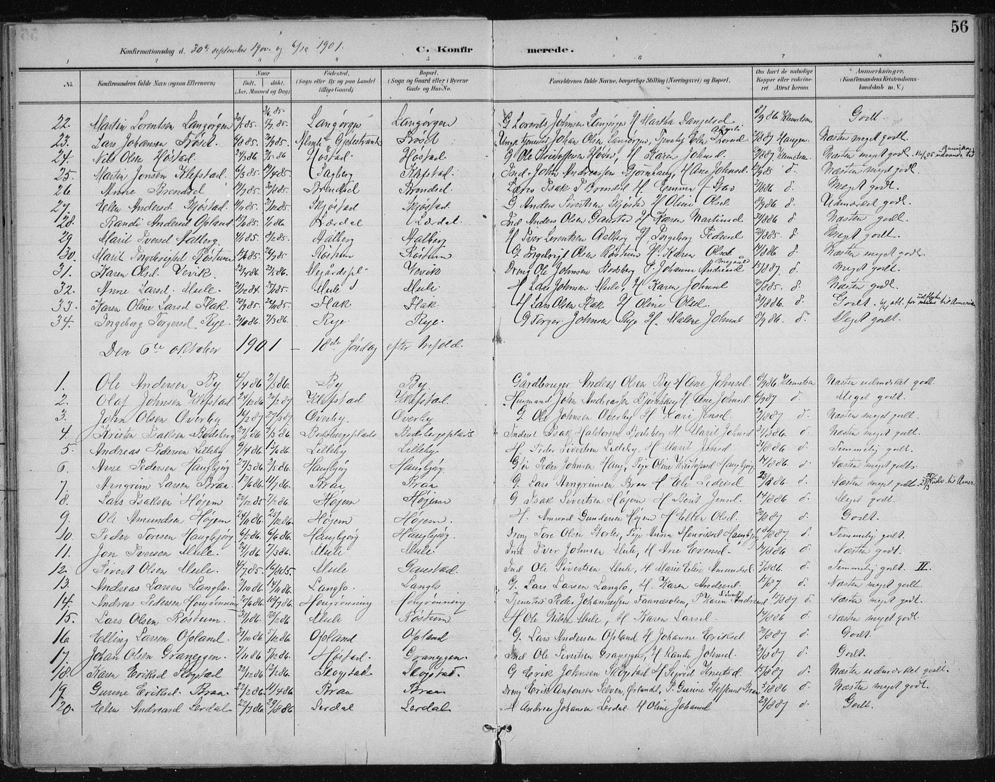 Ministerialprotokoller, klokkerbøker og fødselsregistre - Sør-Trøndelag, AV/SAT-A-1456/612/L0380: Parish register (official) no. 612A12, 1898-1907, p. 56