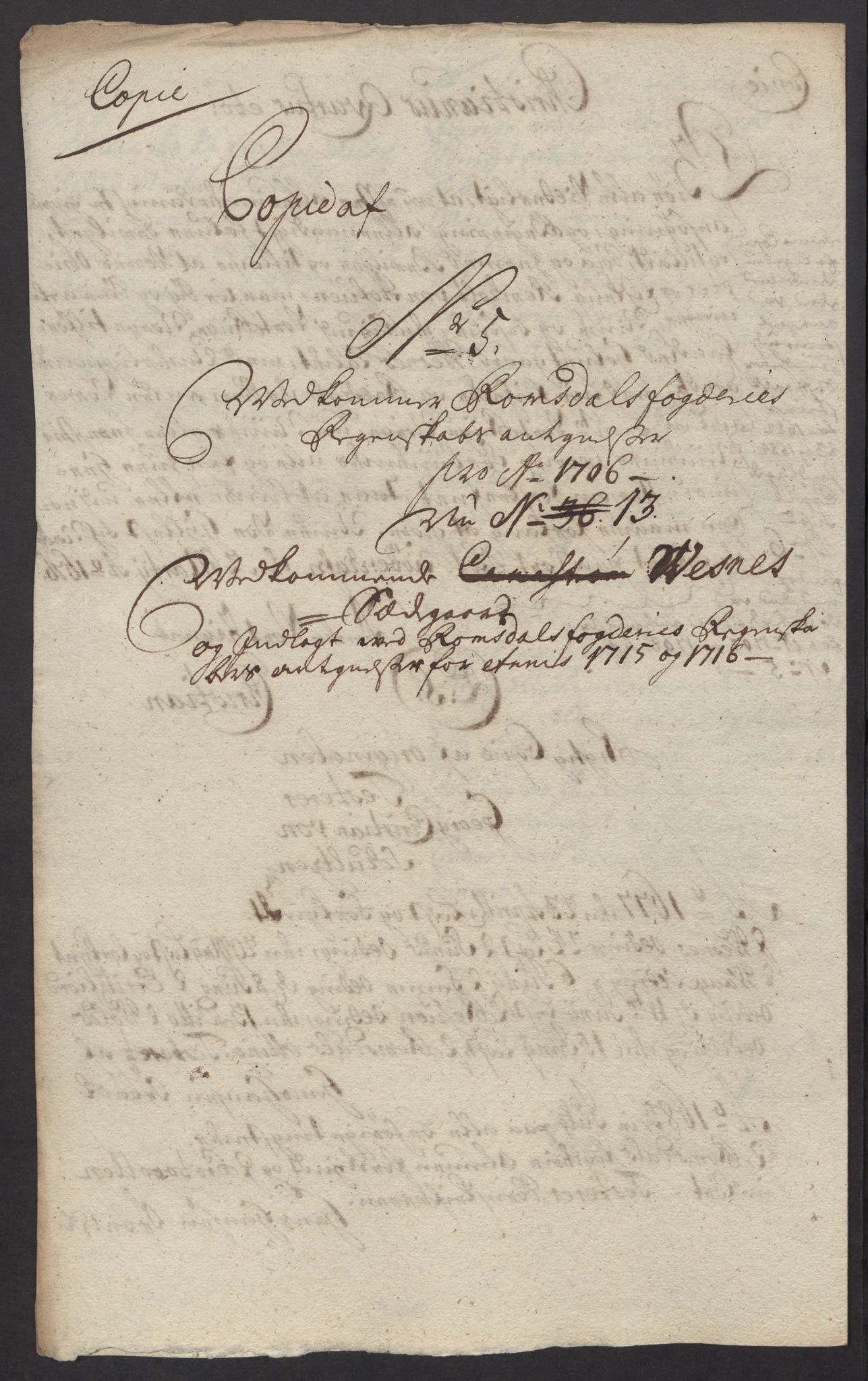 Rentekammeret inntil 1814, Reviderte regnskaper, Fogderegnskap, AV/RA-EA-4092/R55/L3663: Fogderegnskap Romsdal, 1715-1716, p. 586