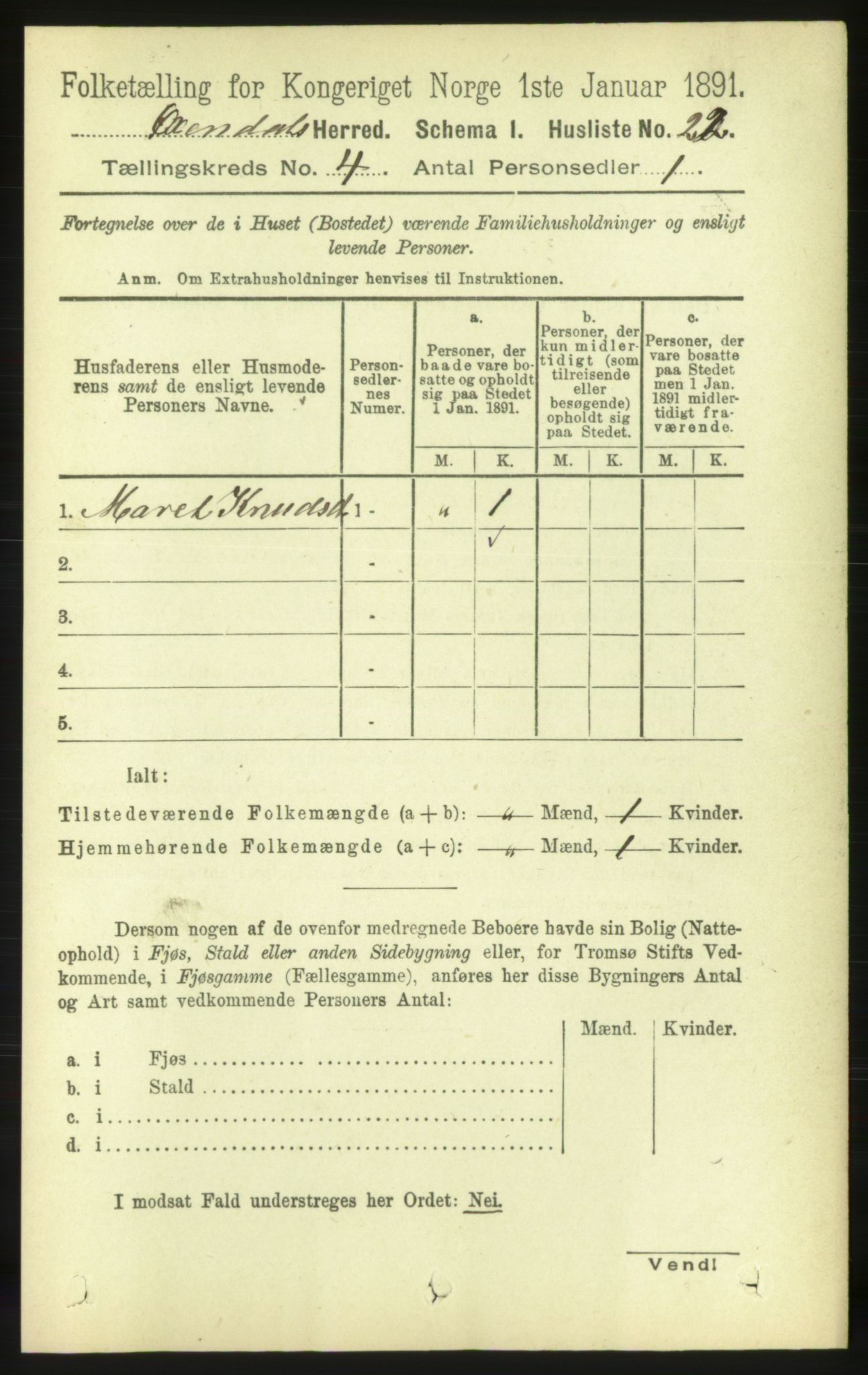 RA, 1891 census for 1561 Øksendal, 1891, p. 830