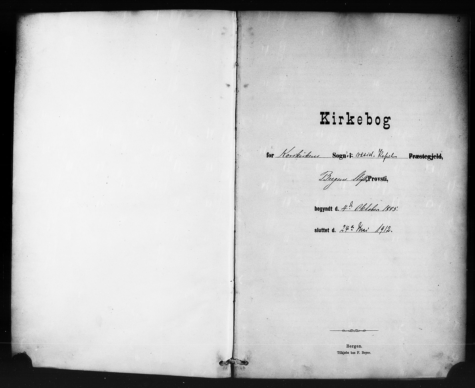Korskirken sokneprestembete, SAB/A-76101/H/Haa/L0071: Curate's parish register no. A 6, 1885-1912