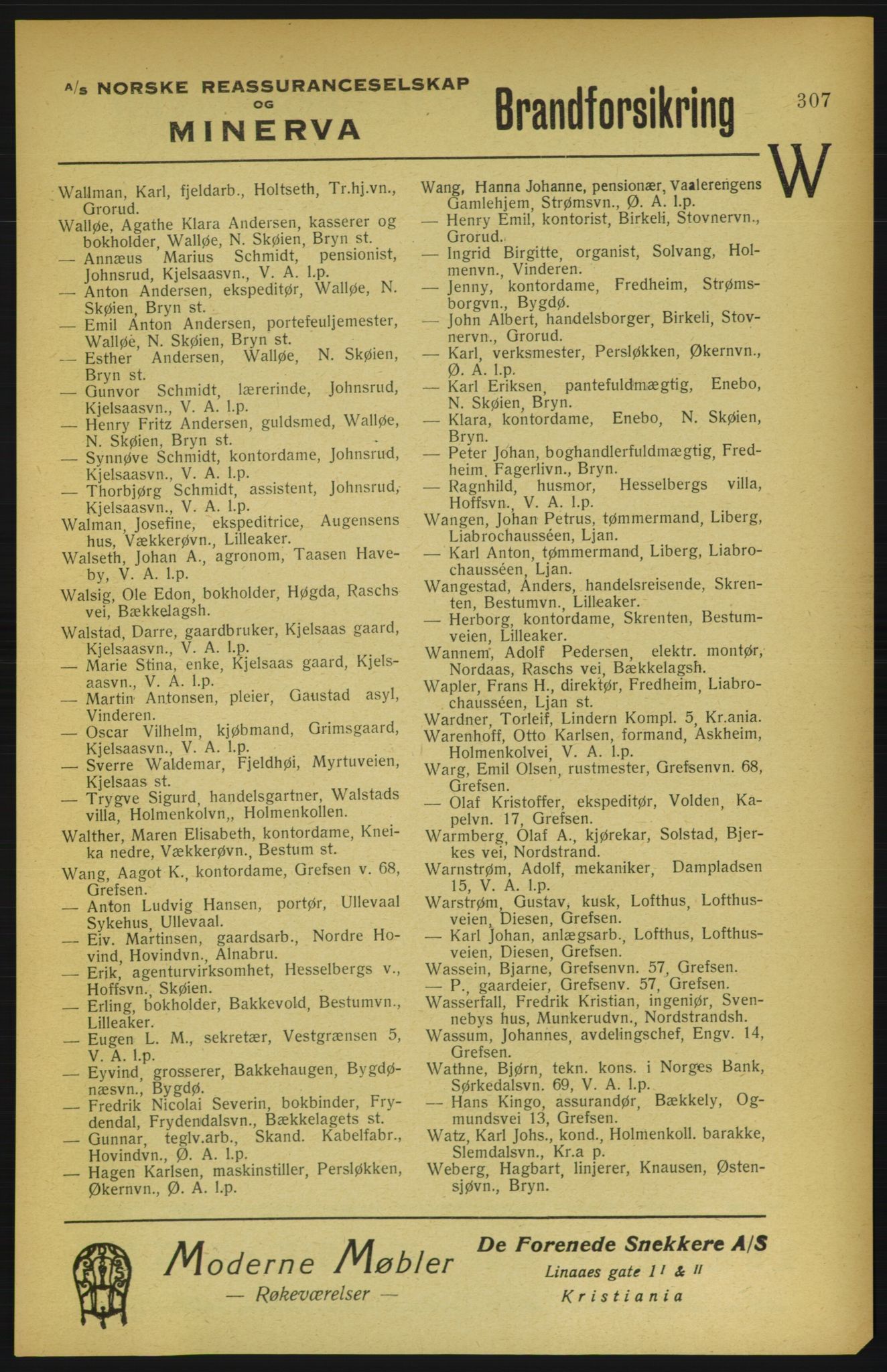 Aker adressebok/adressekalender, PUBL/001/A/002: Akers adressekalender, 1922, p. 307