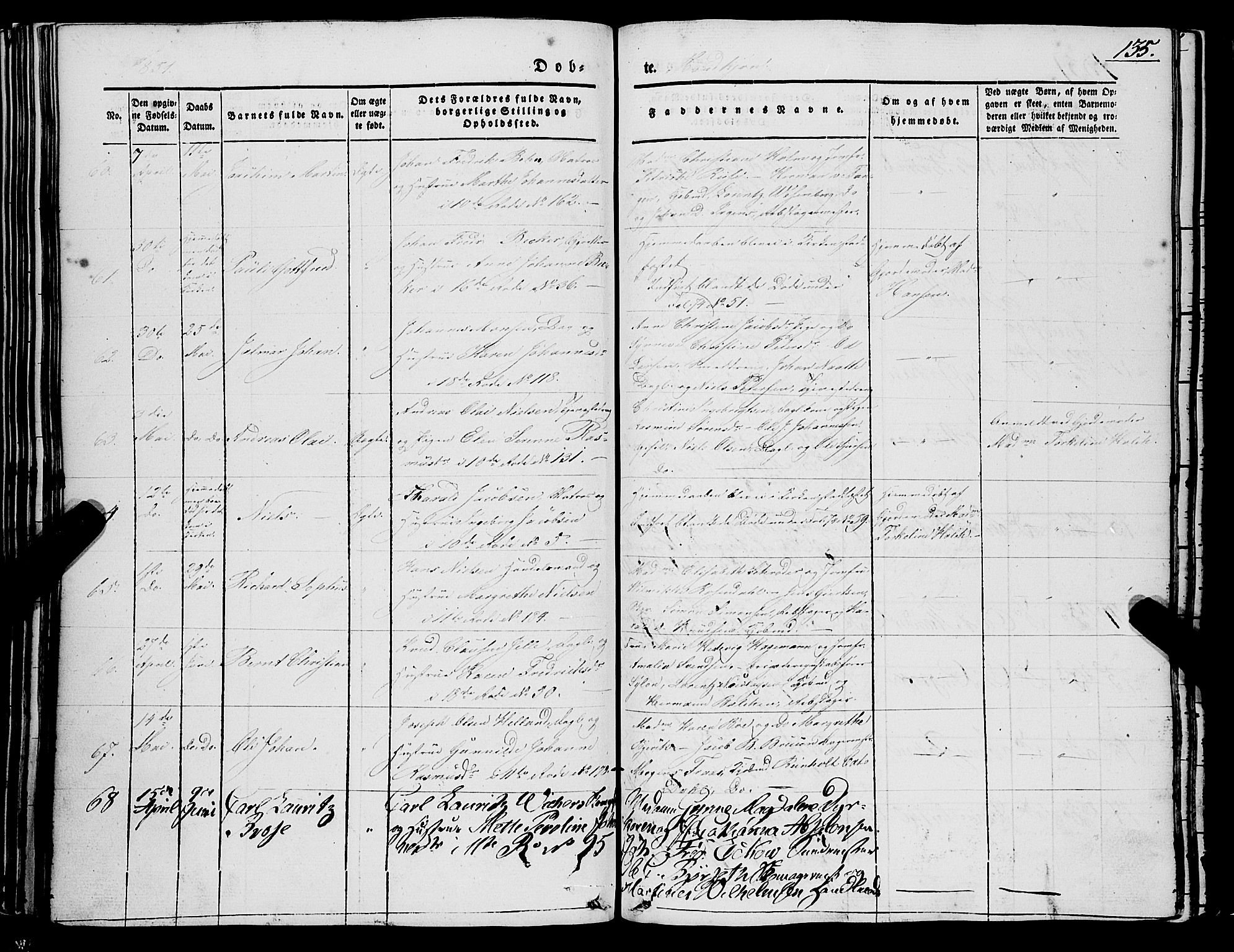 Domkirken sokneprestembete, AV/SAB-A-74801/H/Haa/L0019: Parish register (official) no. B 2, 1841-1851, p. 135