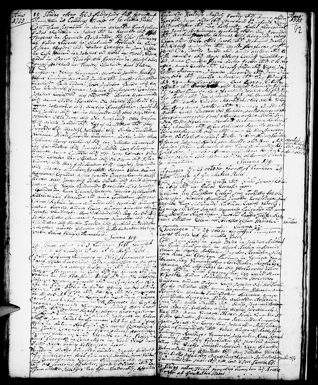 Gulen sokneprestembete, AV/SAB-A-80201/H/Haa/Haaa/L0001: Parish register (official) no. A 1, 1680-1735, p. 92