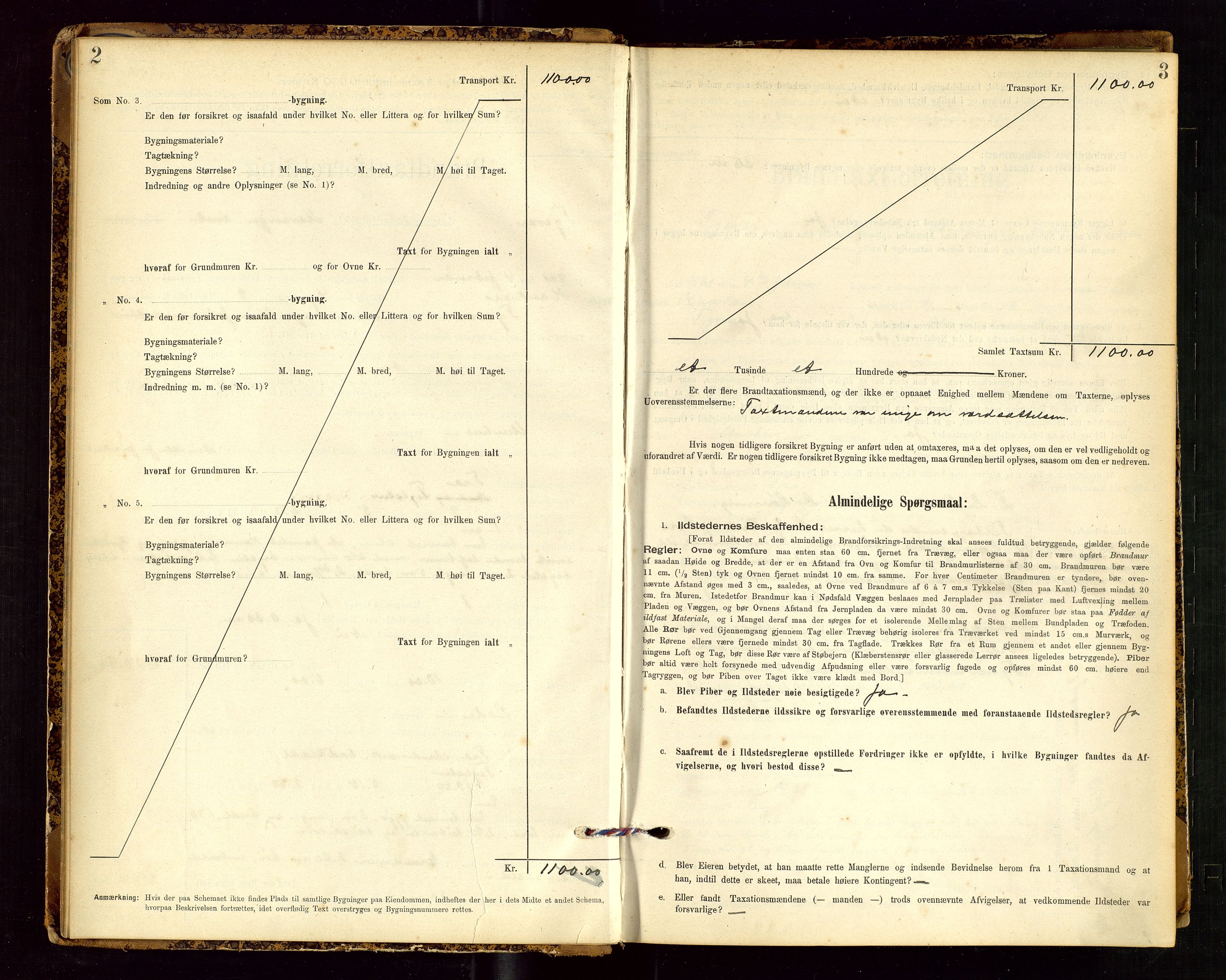 Tysvær lensmannskontor, AV/SAST-A-100192/Gob/L0002: "Brandtakstprotokol for Lensmanden i Tysvær", 1901-1932, p. 2-3