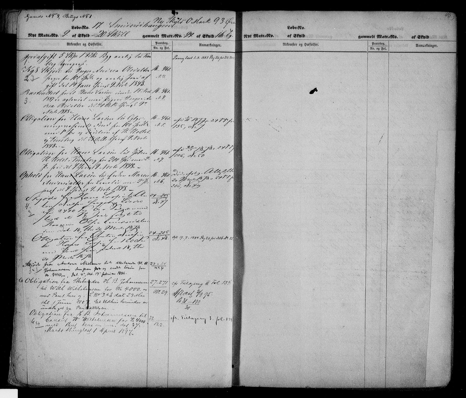 Søndre Jarlsberg sorenskriveri, AV/SAKO-A-129/G/Gb/Gbc/L0007: Mortgage register no. III 7, 1850, p. 43