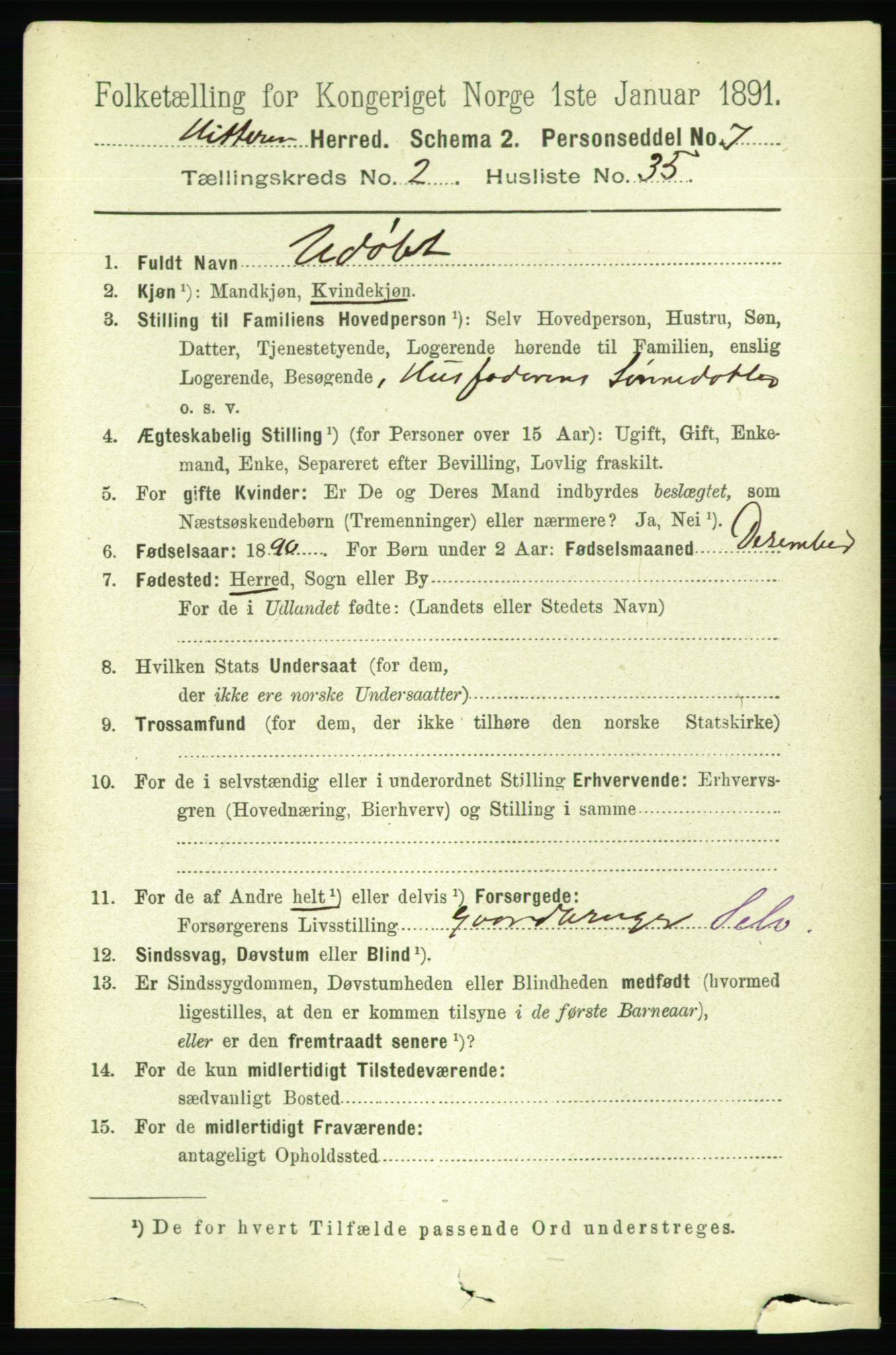 RA, 1891 census for 1617 Hitra, 1891, p. 434