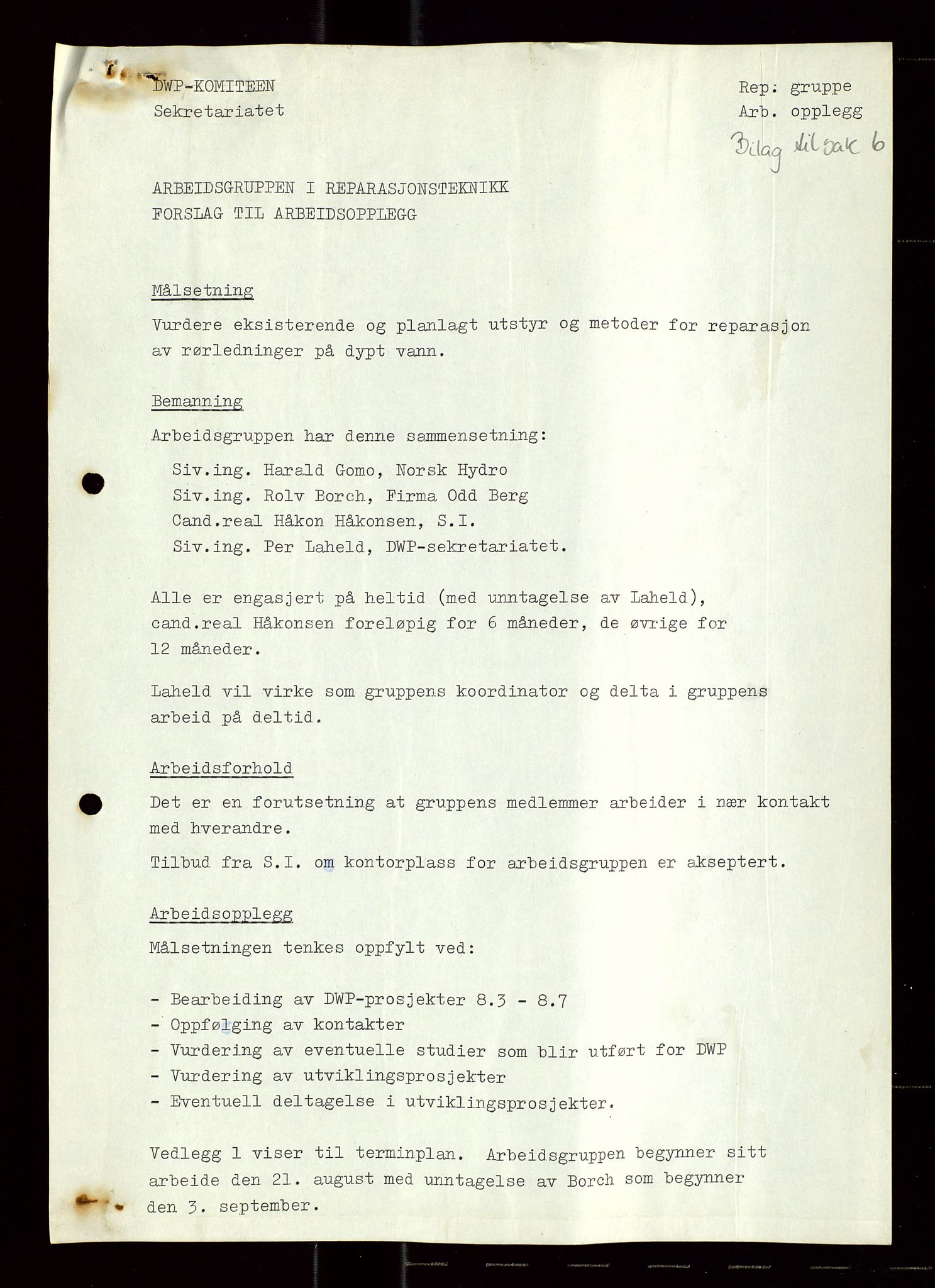 Industridepartementet, Oljekontoret, AV/SAST-A-101348/Di/L0004: DWP, møter, komite`møter, 761 forskning/teknologi, 1972-1975, p. 52