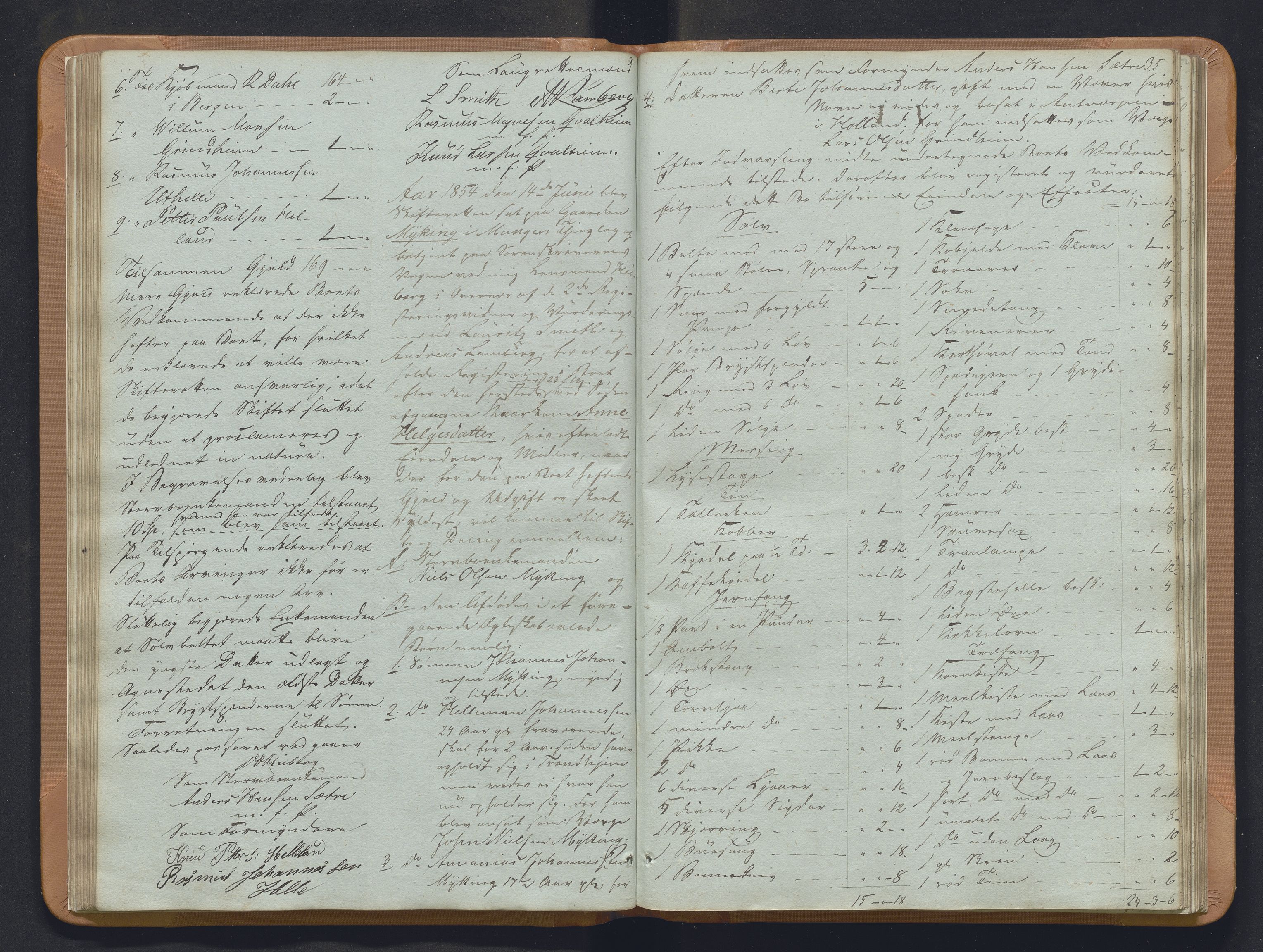 Nordhordland sorenskrivar, SAB/A-2901/1/H/Hb/L0018: Registreringsprotokollar, 1853-1856, p. 35