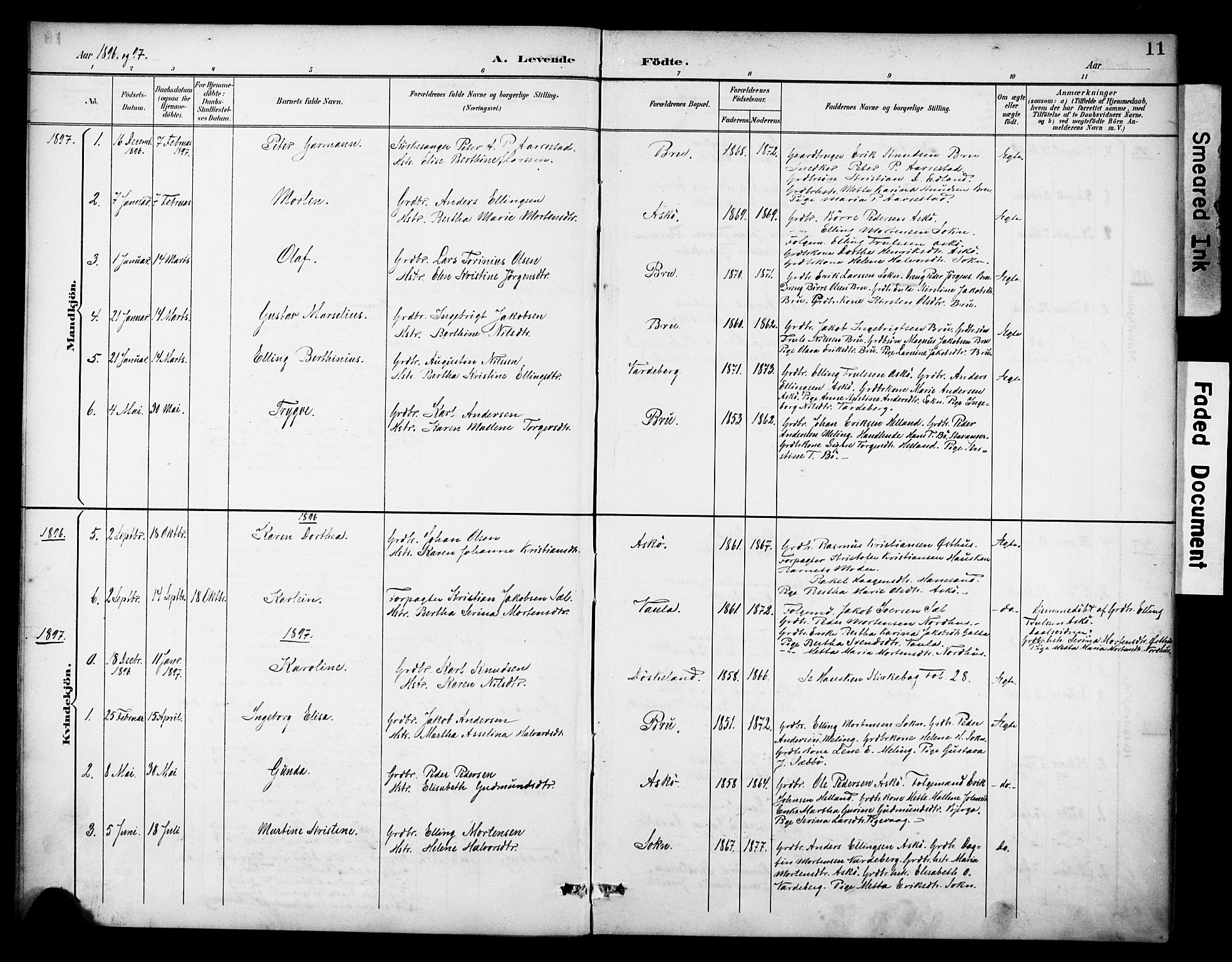 Rennesøy sokneprestkontor, AV/SAST-A -101827/H/Ha/Haa/L0015: Parish register (official) no. A 15, 1891-1908, p. 11