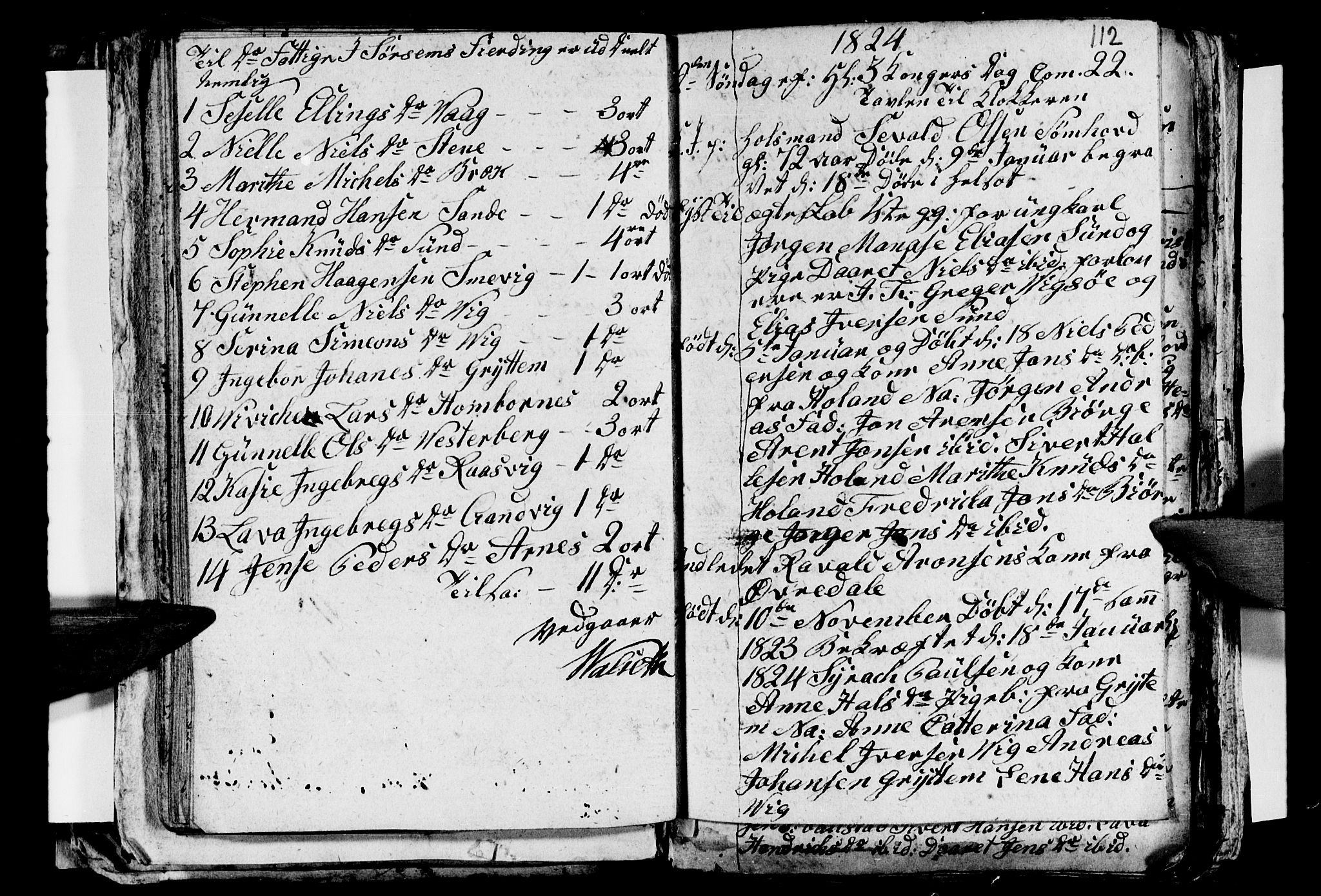 Ministerialprotokoller, klokkerbøker og fødselsregistre - Nordland, SAT/A-1459/812/L0185: Parish register (copy) no. 812C03, 1815-1837, p. 112