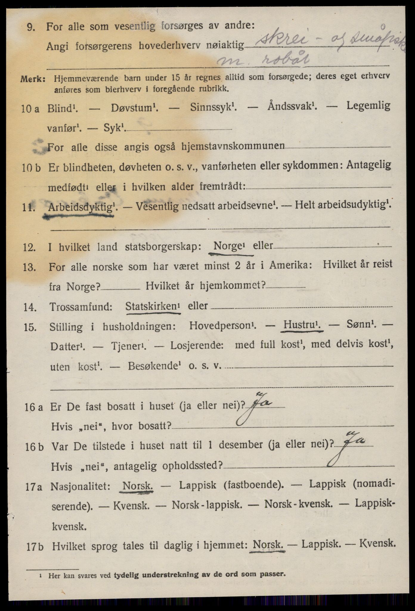 SAT, 1920 census for Nord-Frøya, 1920, p. 4560