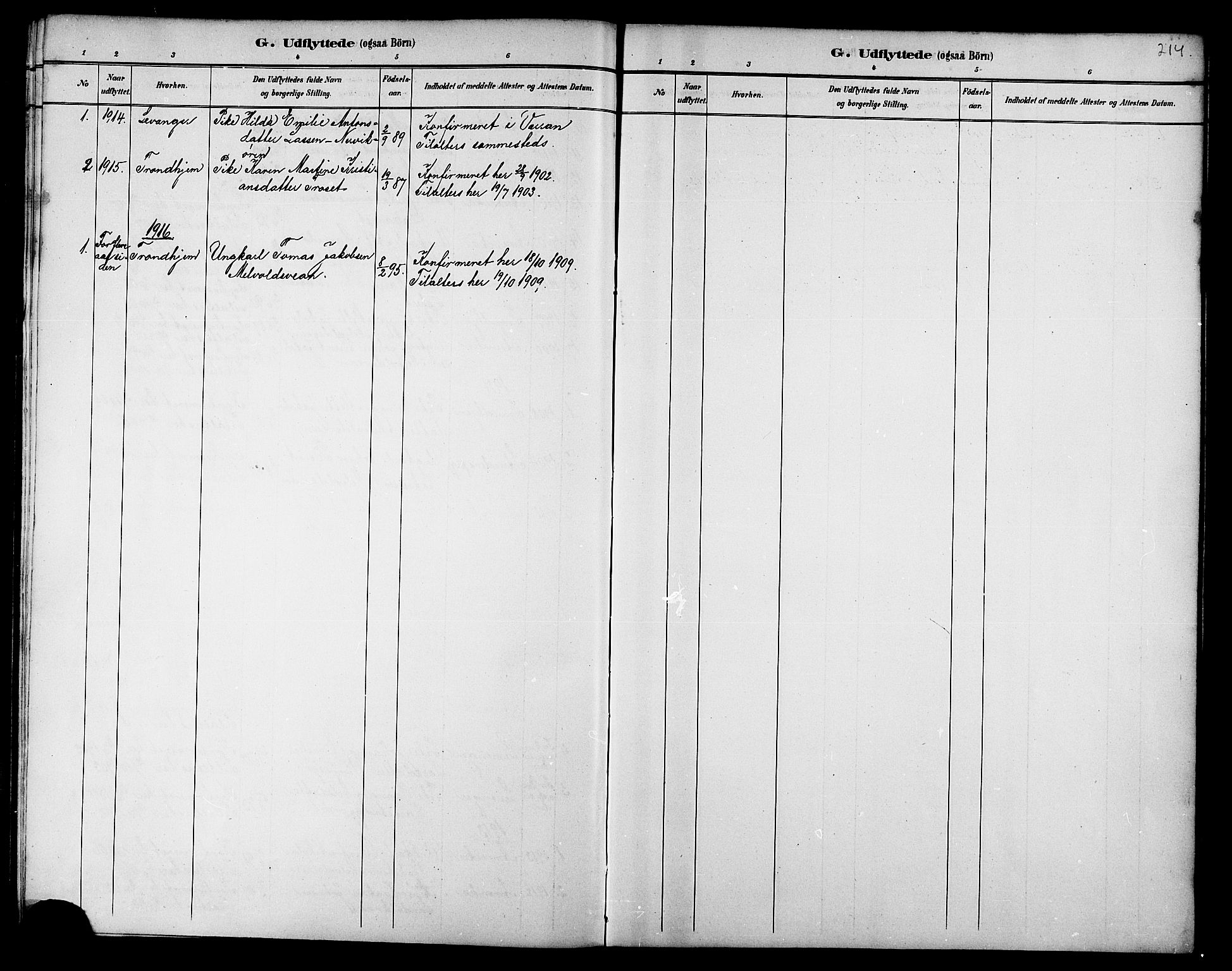 Ministerialprotokoller, klokkerbøker og fødselsregistre - Nord-Trøndelag, SAT/A-1458/733/L0327: Parish register (copy) no. 733C02, 1888-1918, p. 214