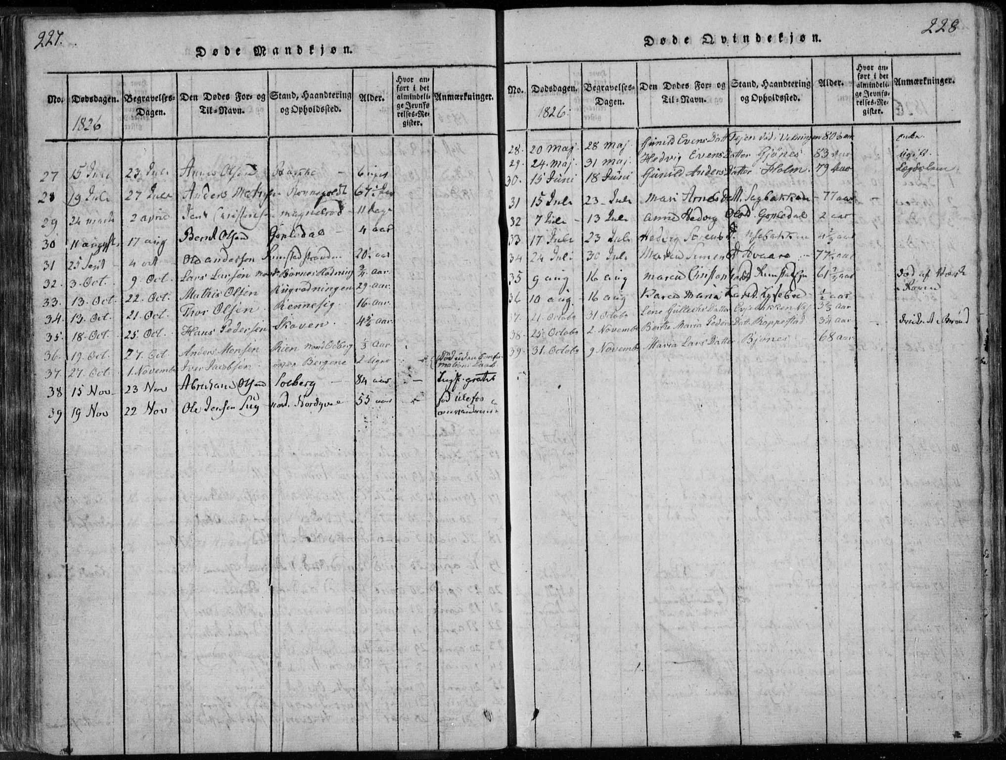 Hedrum kirkebøker, AV/SAKO-A-344/F/Fa/L0004: Parish register (official) no. I 4, 1817-1835, p. 227-228