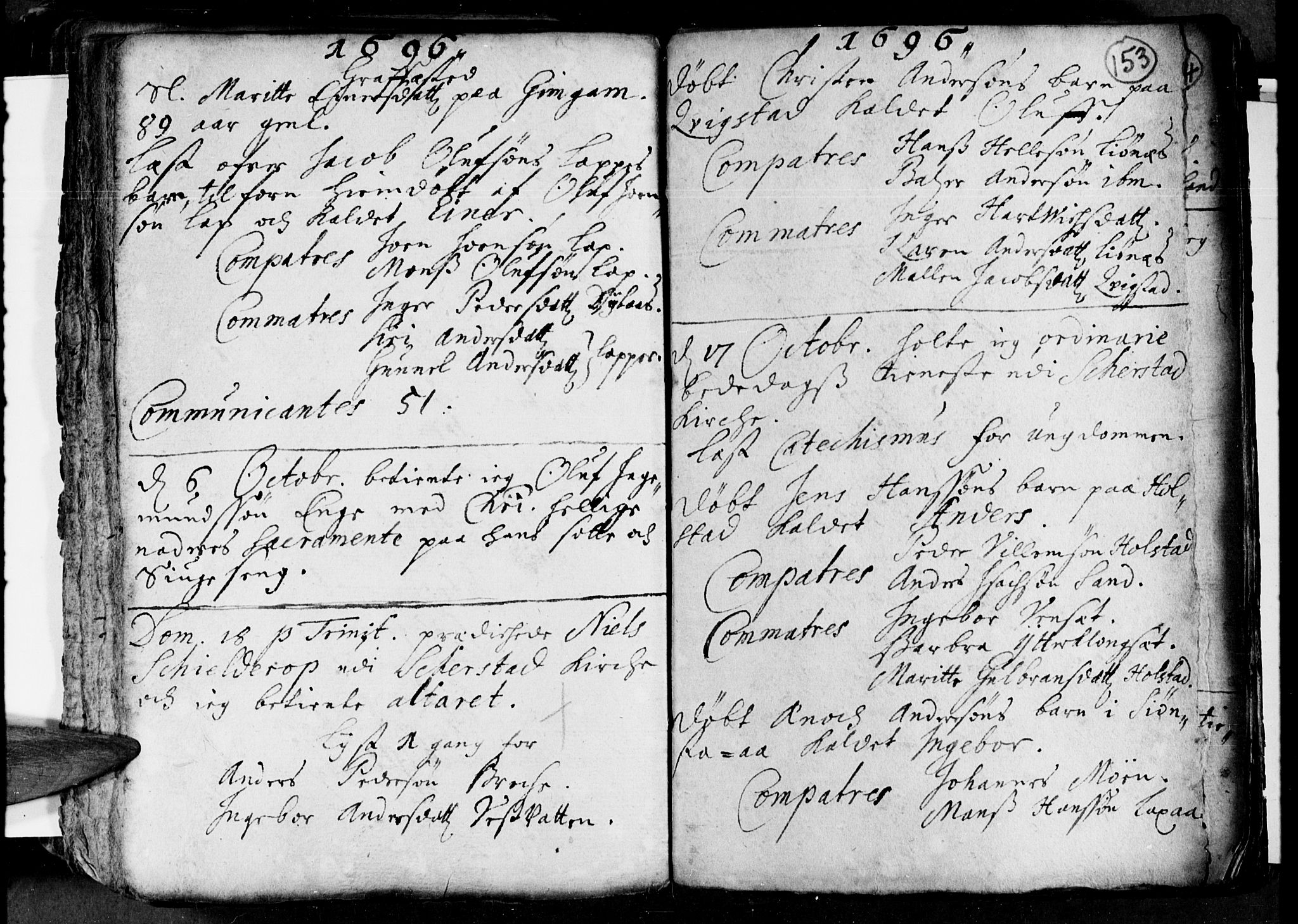 Ministerialprotokoller, klokkerbøker og fødselsregistre - Nordland, AV/SAT-A-1459/852/L0732: Parish register (official) no. 852A02, 1690-1699, p. 153