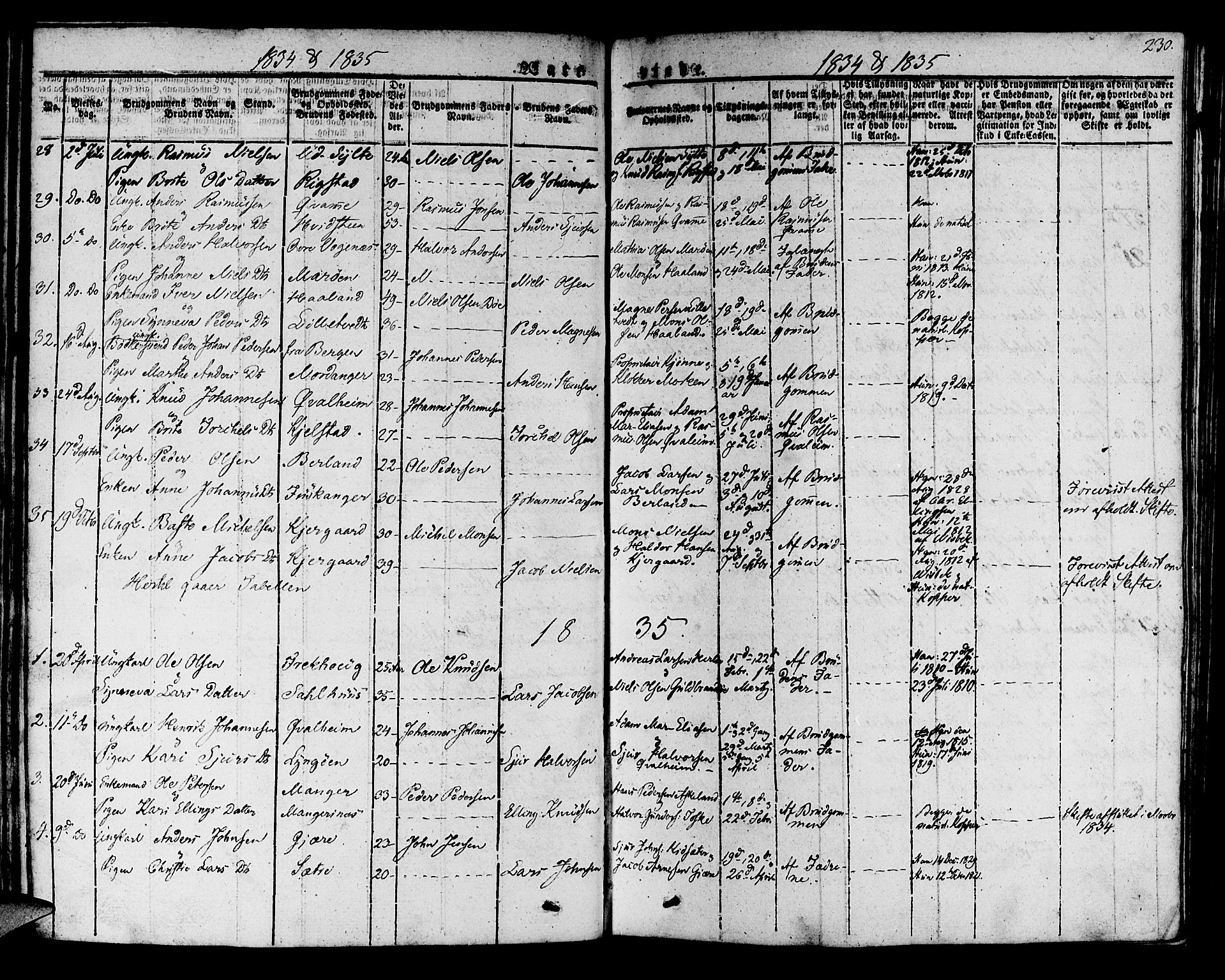 Manger sokneprestembete, SAB/A-76801/H/Haa: Parish register (official) no. A 4, 1824-1838, p. 230