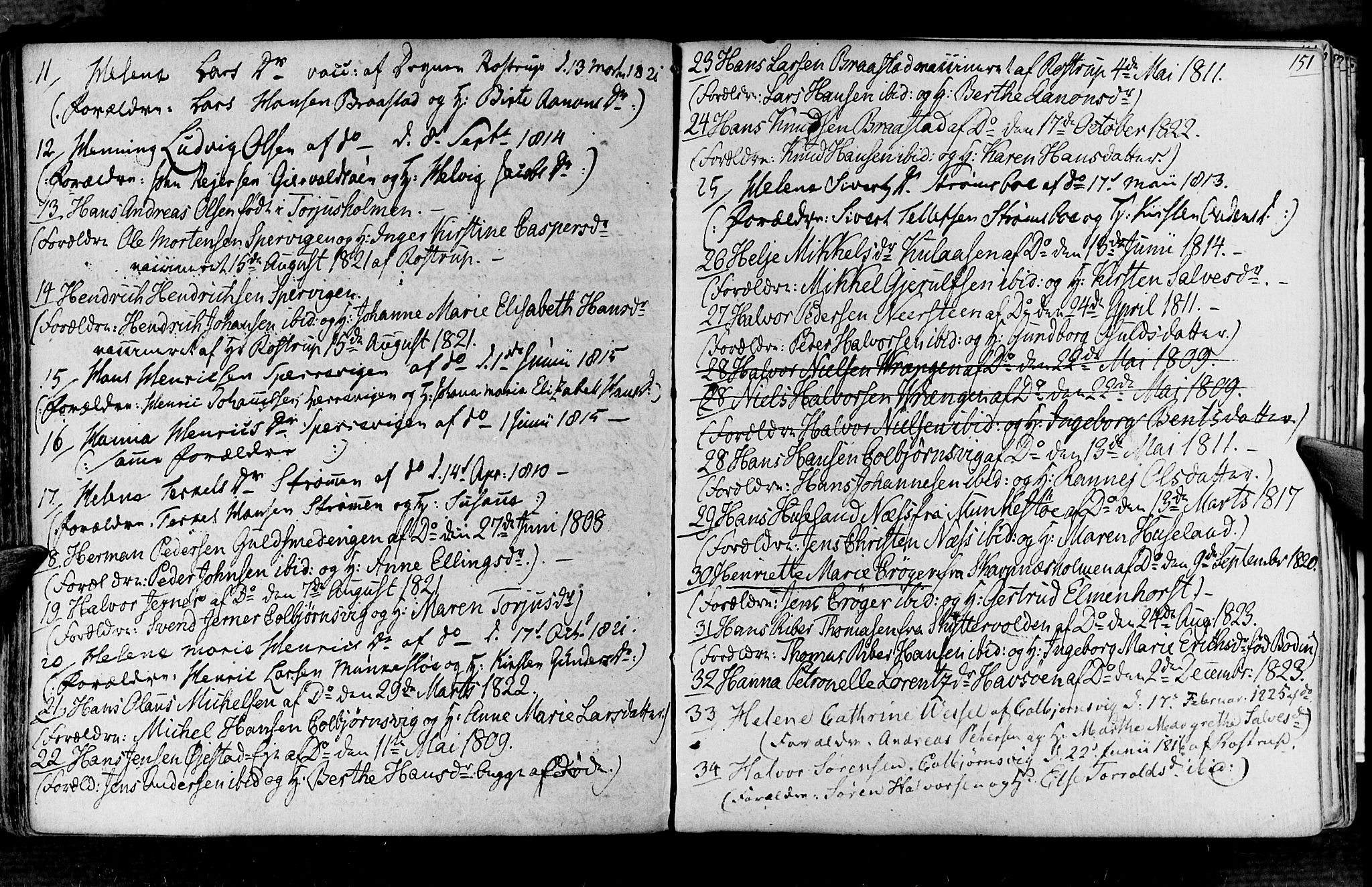 Øyestad sokneprestkontor, SAK/1111-0049/F/Fa/L0011: Parish register (official) no. A 11, 1805-1824, p. 141