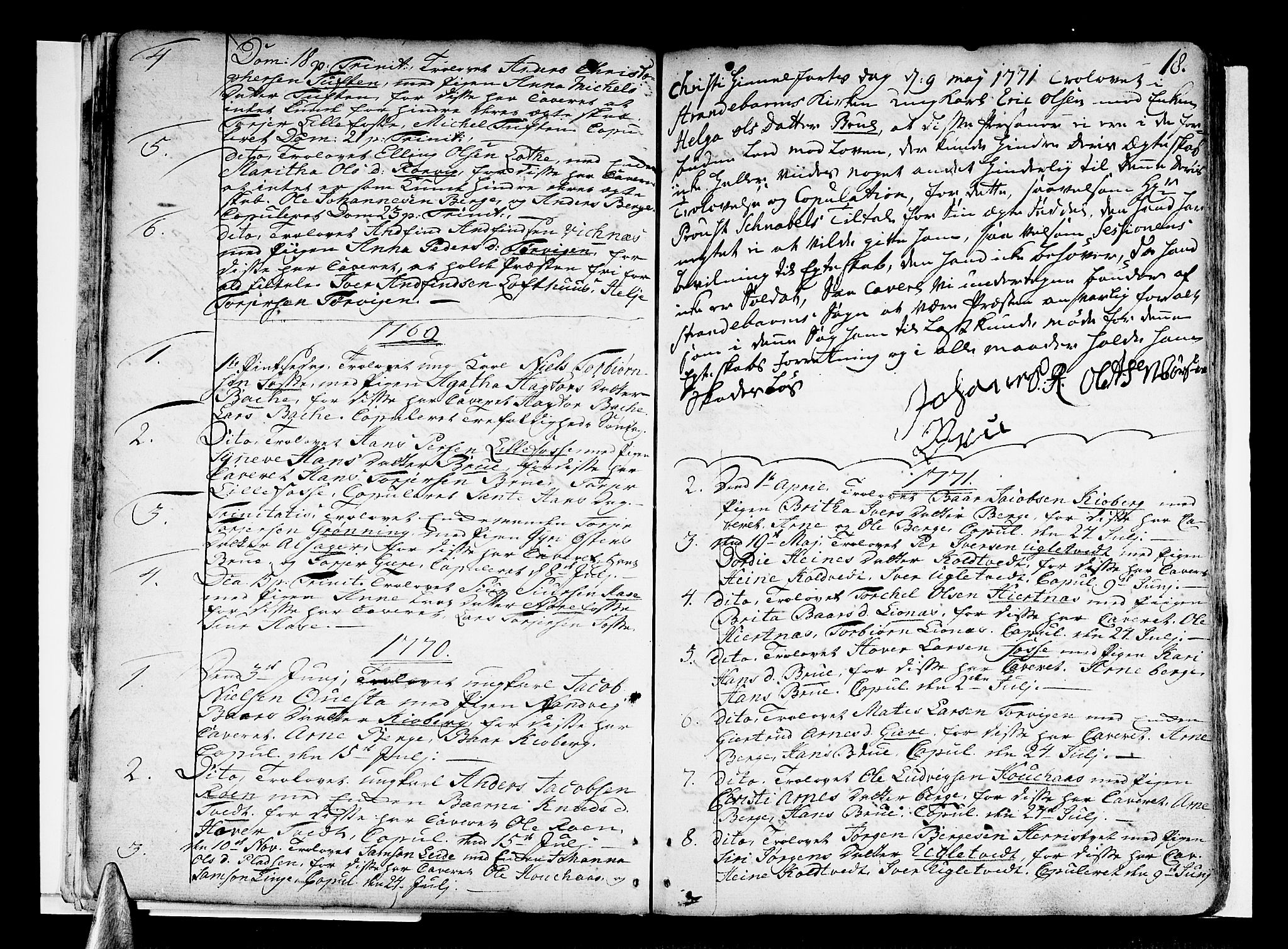 Strandebarm sokneprestembete, SAB/A-78401/H/Haa: Parish register (official) no. A 3 /1, 1750-1787, p. 18
