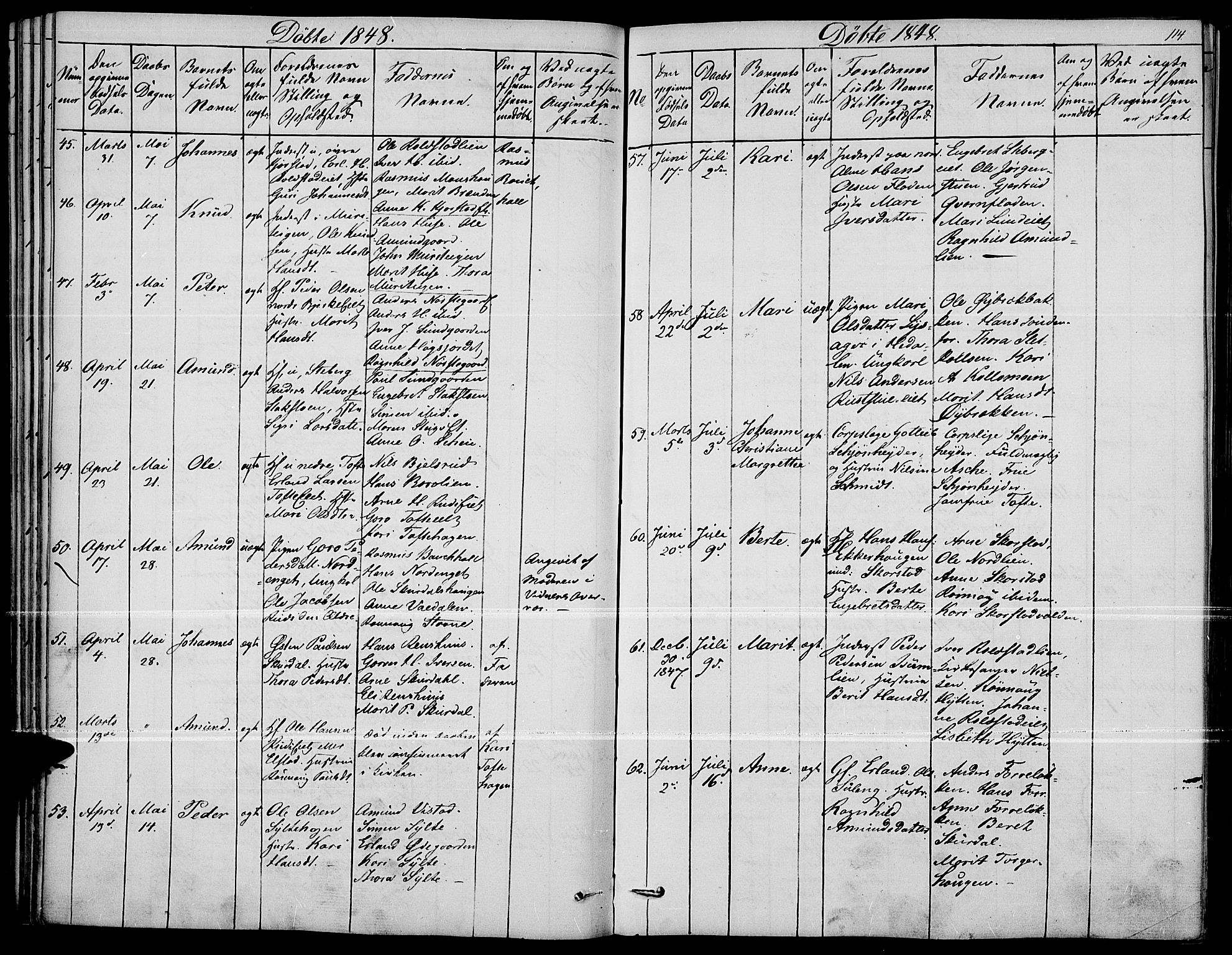 Fron prestekontor, AV/SAH-PREST-078/H/Ha/Haa/L0004: Parish register (official) no. 4, 1839-1848, p. 114