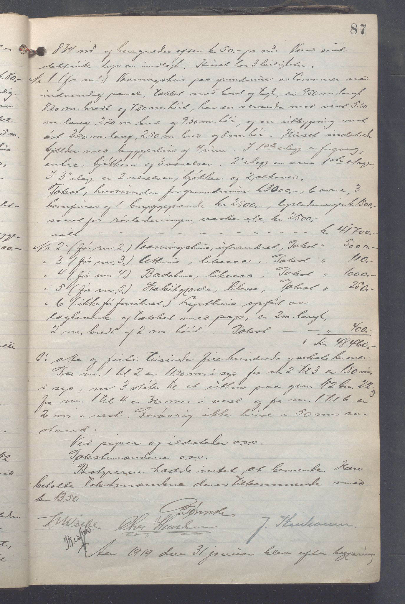 Lensmennene i Aker, OBA/A-10133/F/Fd/L0001: Branntakstprotokoll, 1918-1923, p. 87