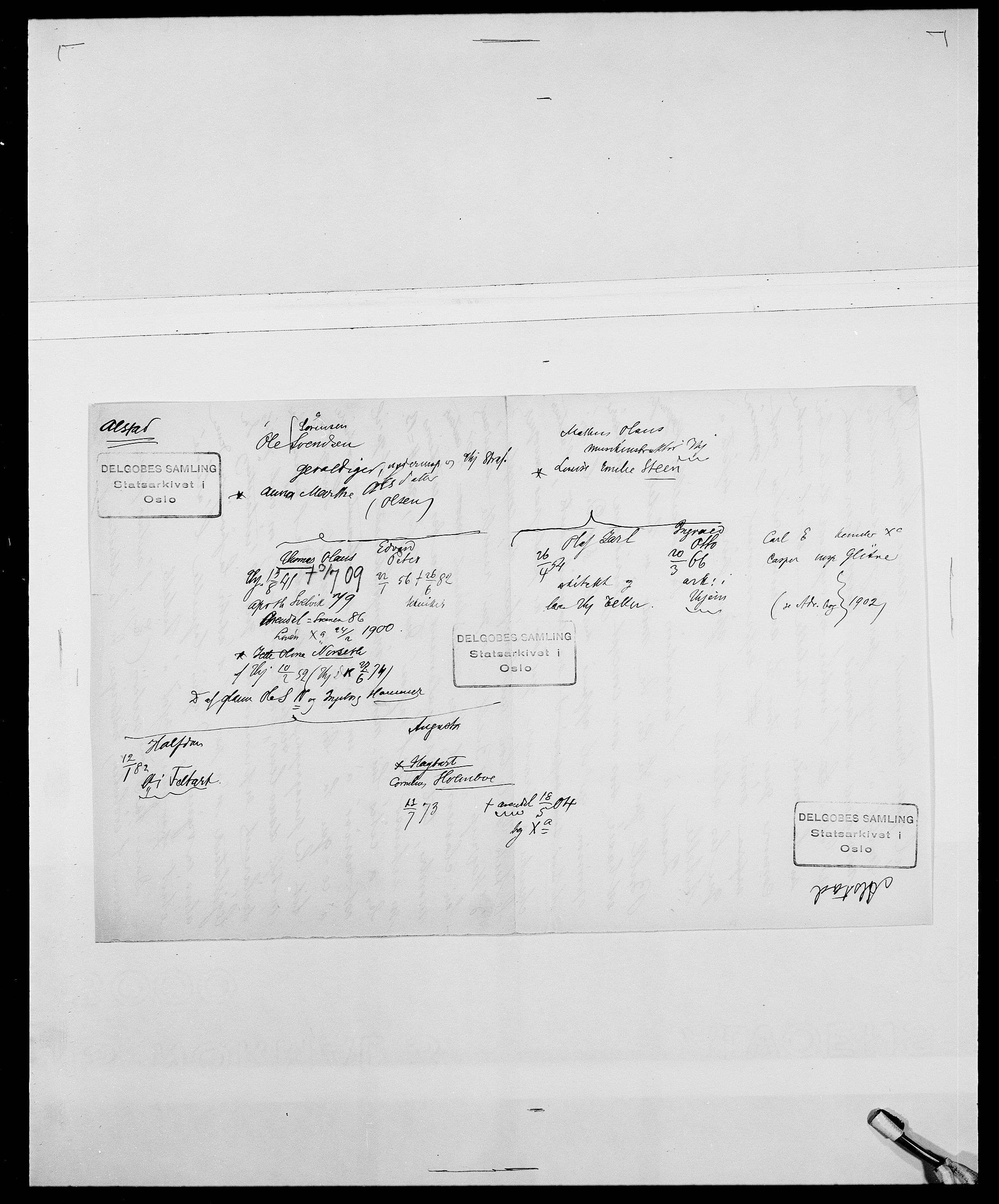 Delgobe, Charles Antoine - samling, AV/SAO-PAO-0038/D/Da/L0001: Aabye - Angerman, p. 470