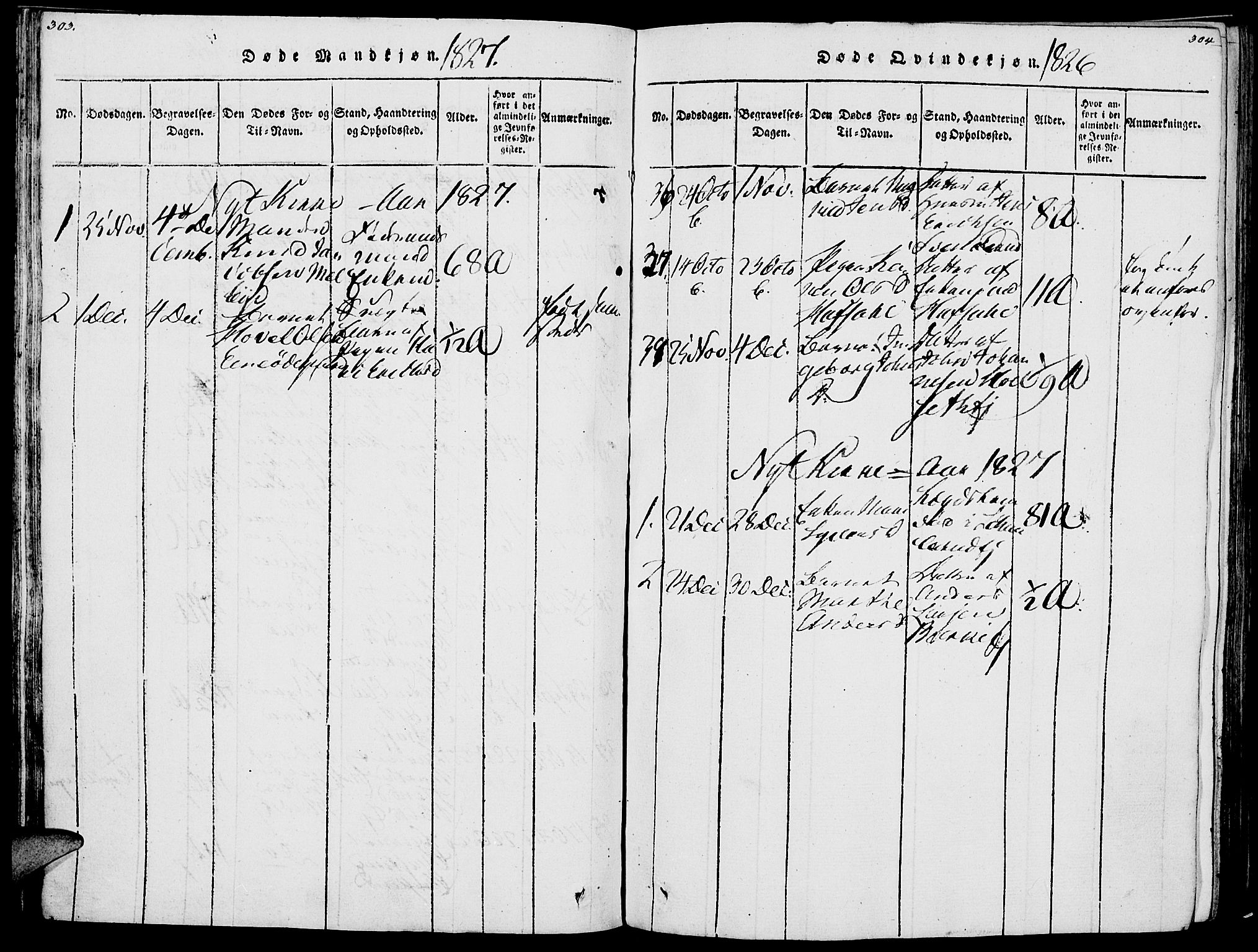 Vang prestekontor, Hedmark, AV/SAH-PREST-008/H/Ha/Haa/L0007: Parish register (official) no. 7, 1813-1826, p. 303-304