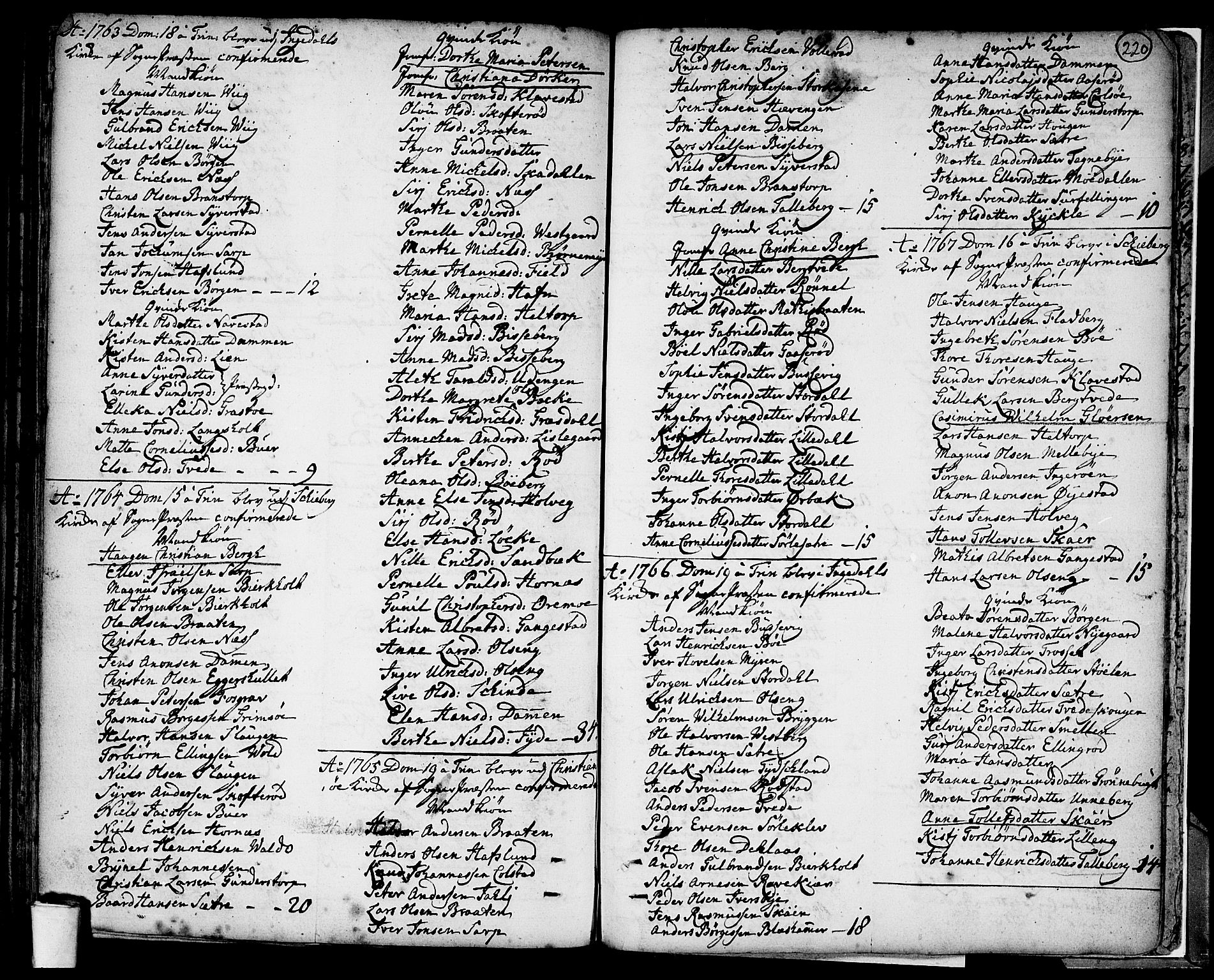 Skjeberg prestekontor Kirkebøker, SAO/A-10923/F/Fa/L0002: Parish register (official) no. I 2, 1726-1791, p. 220