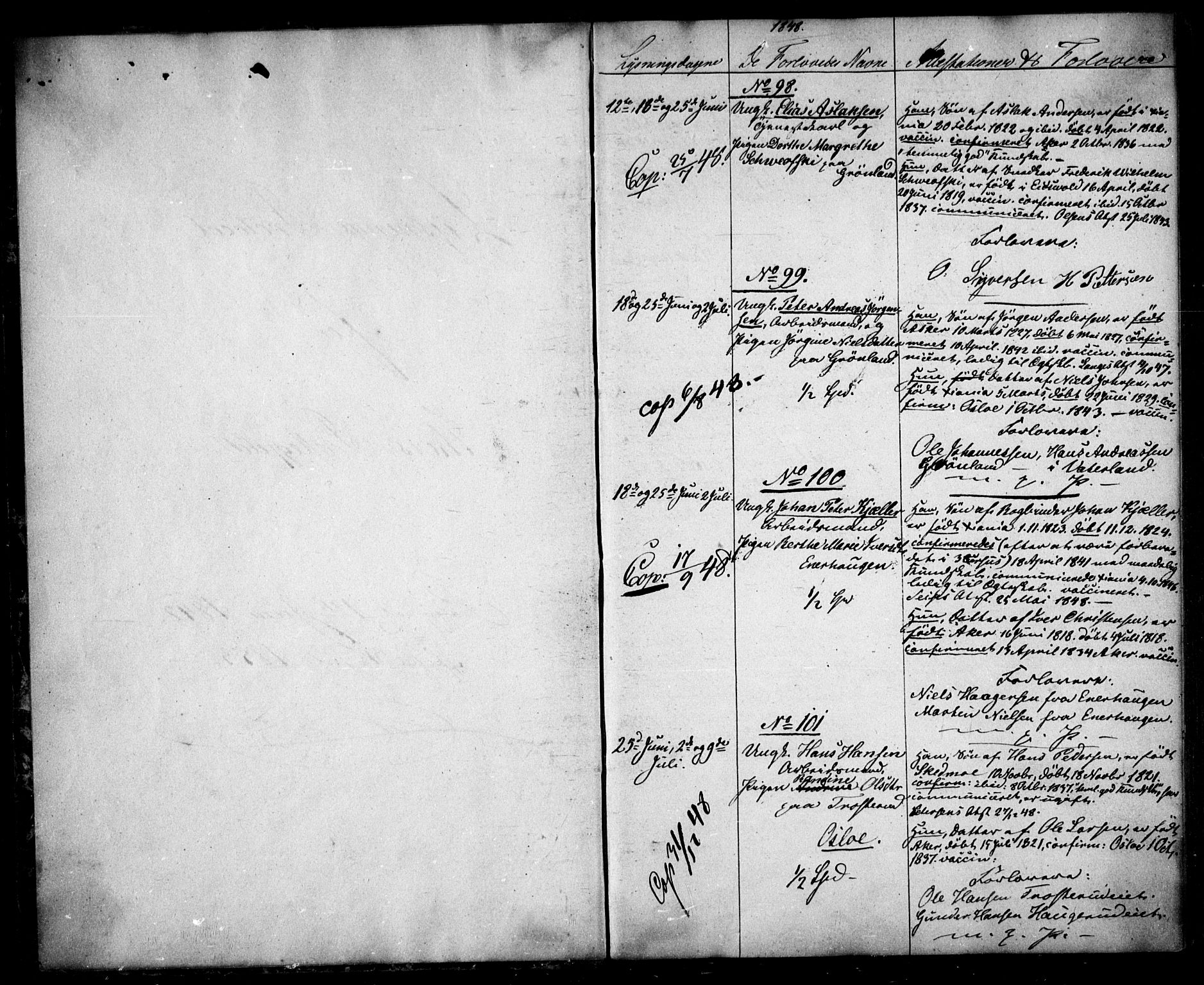 Aker prestekontor kirkebøker, SAO/A-10861/H/L0004: Banns register no. 4, 1848-1853