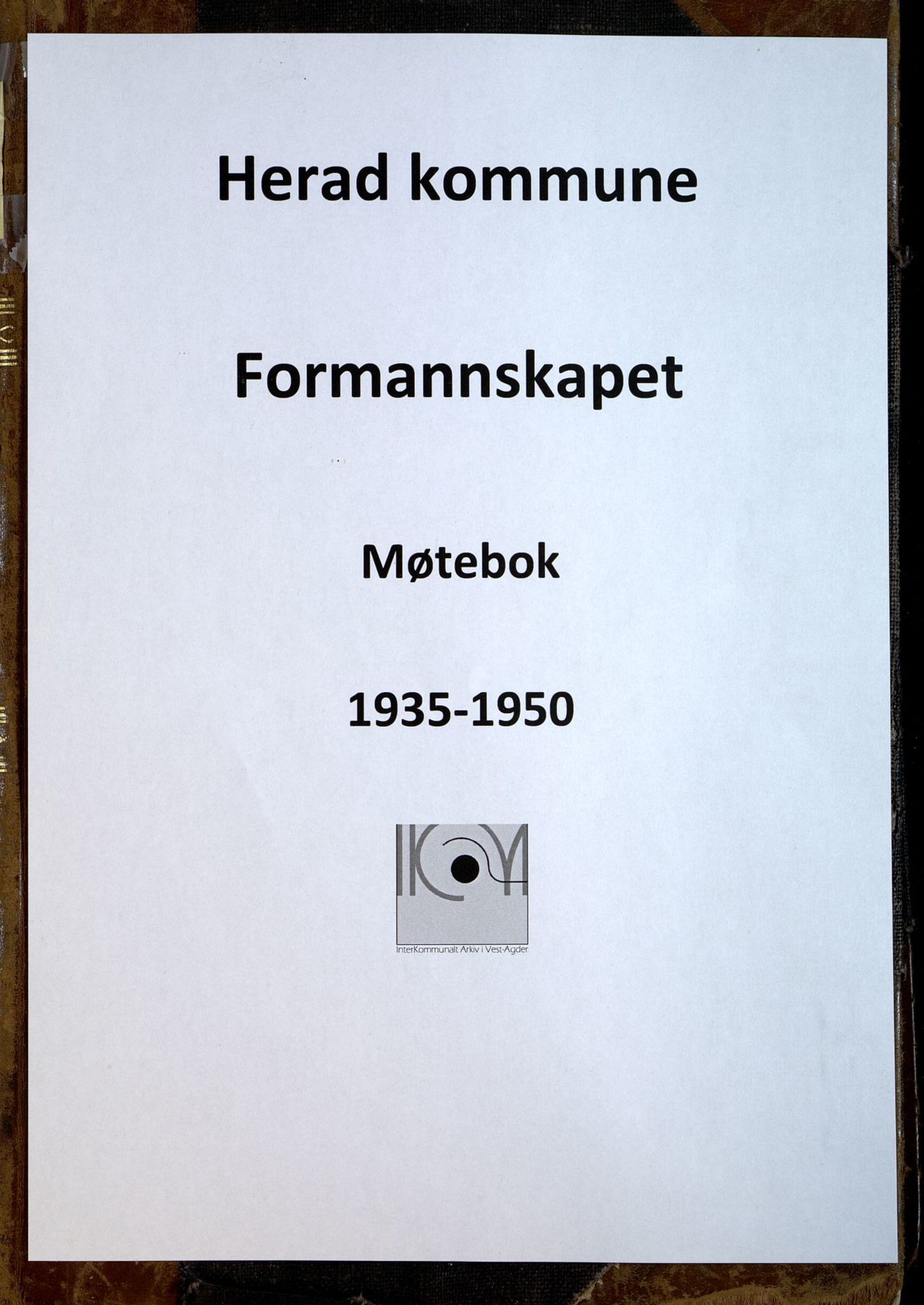 Herad kommune - Formannskapet, ARKSOR/1003HE120/A/L0012: Møtebok formannskapet, 1935-1950