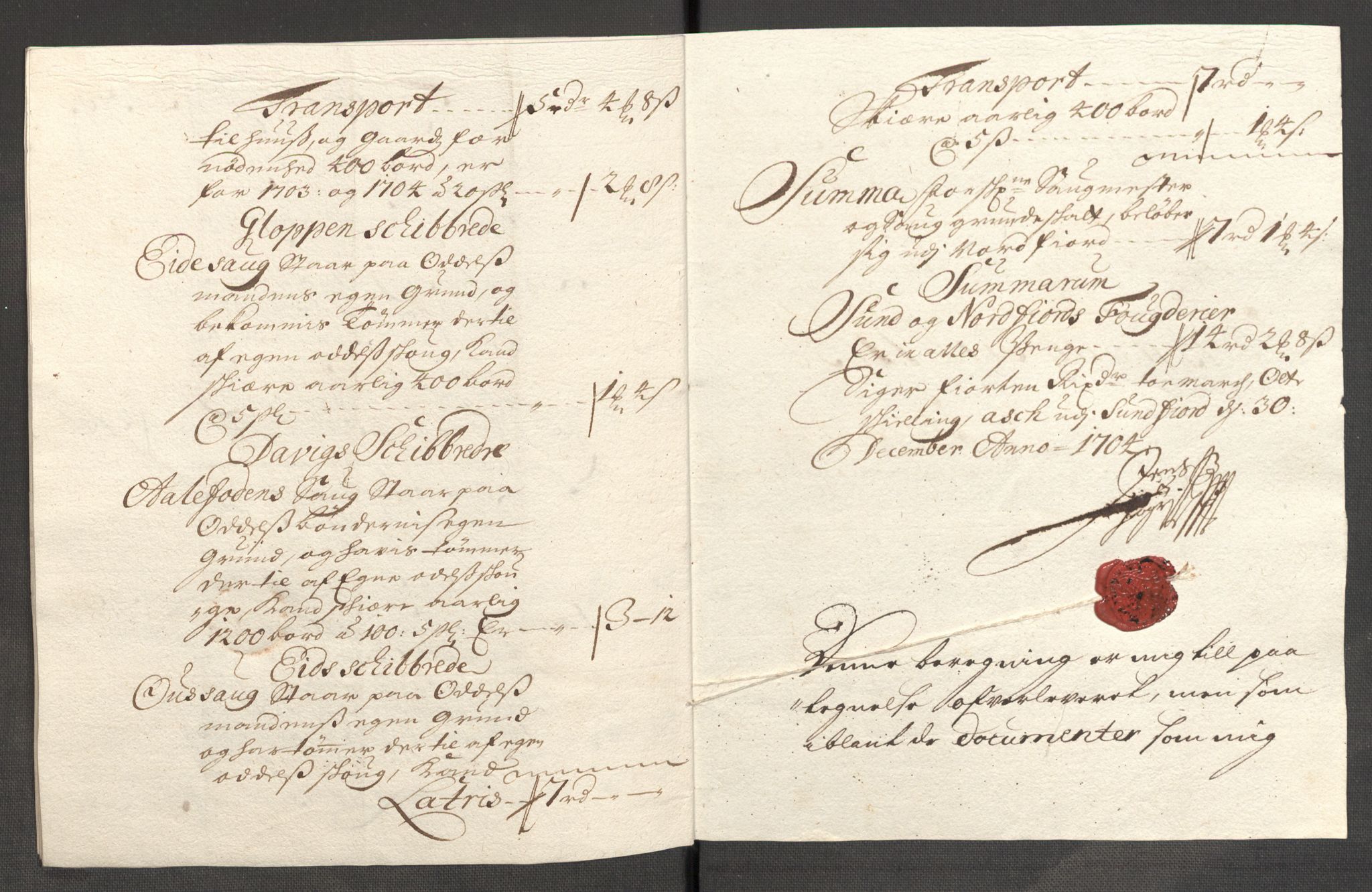 Rentekammeret inntil 1814, Reviderte regnskaper, Fogderegnskap, AV/RA-EA-4092/R53/L3428: Fogderegnskap Sunn- og Nordfjord, 1704, p. 121