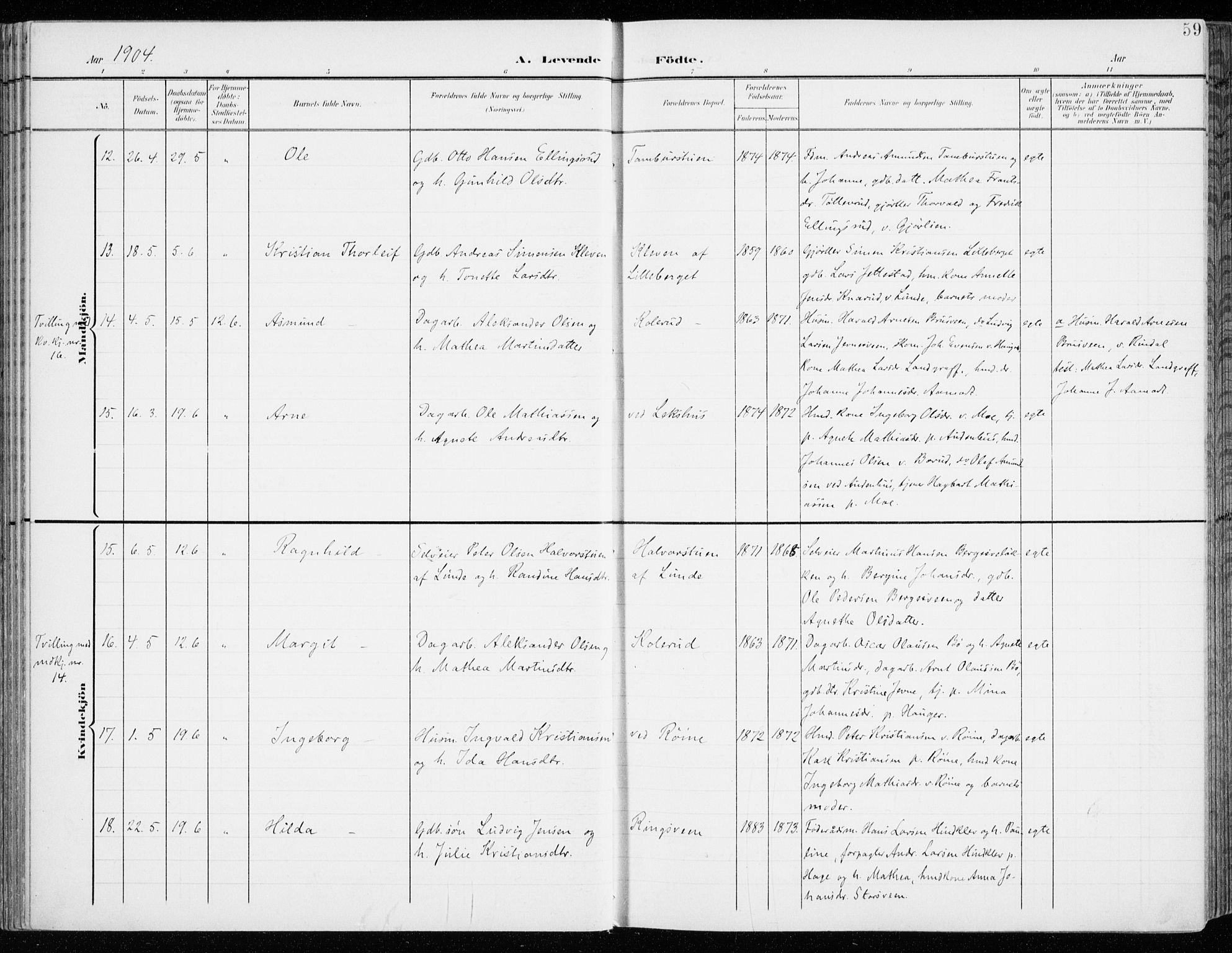 Fåberg prestekontor, AV/SAH-PREST-086/H/Ha/Haa/L0011: Parish register (official) no. 11, 1899-1913, p. 59